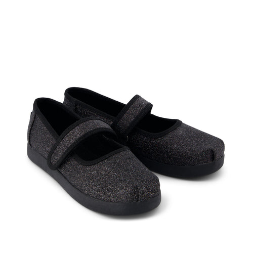 Nora Mary Jane Kids Shoe - Black Iridescent Glimmer Front View