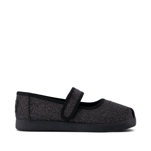 Nora Mary Jane Kids Shoe - Black Iridescent Glimmer Side View