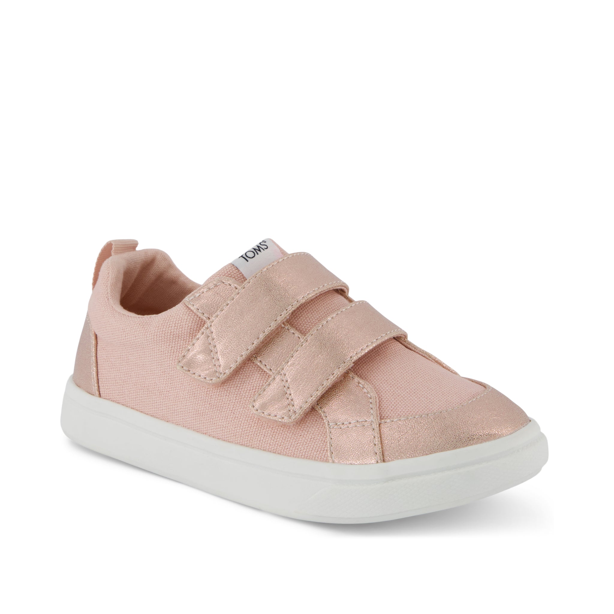 Cruz Double Strap Pale Rose Metallic Pu Kids Sneaker