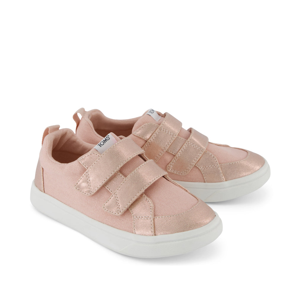 Cruz Double Strap Pale Rose Metallic Pu Kids Sneaker