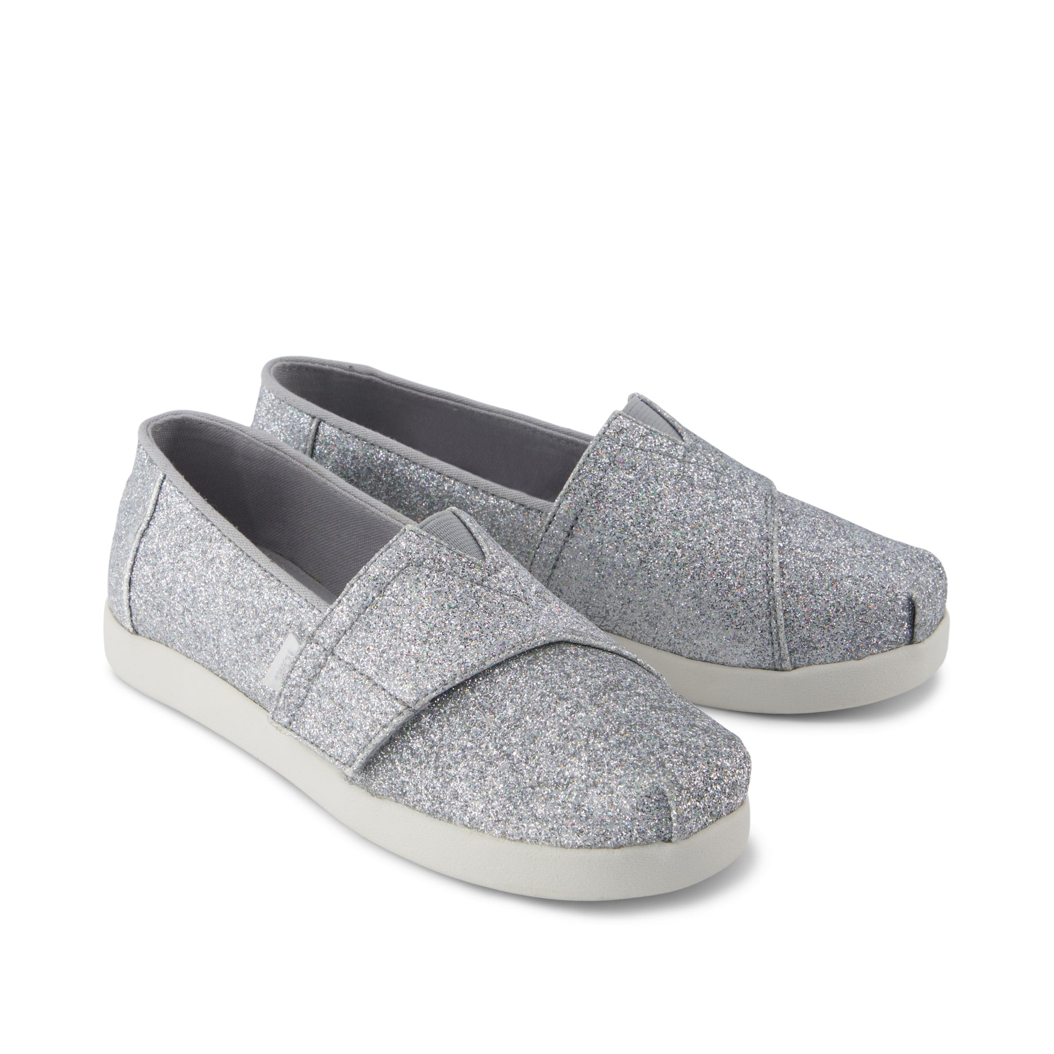 Alpargata Classic Kids Shoe - Silver Iridescent Glimmer Front View