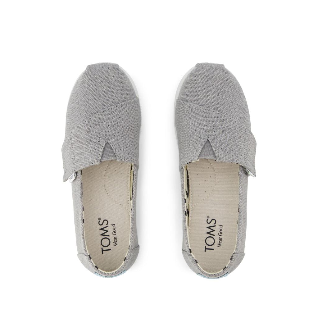 Alpargata Classic Kids Shoe - Drizzle Grey Heritage Canvas Top View