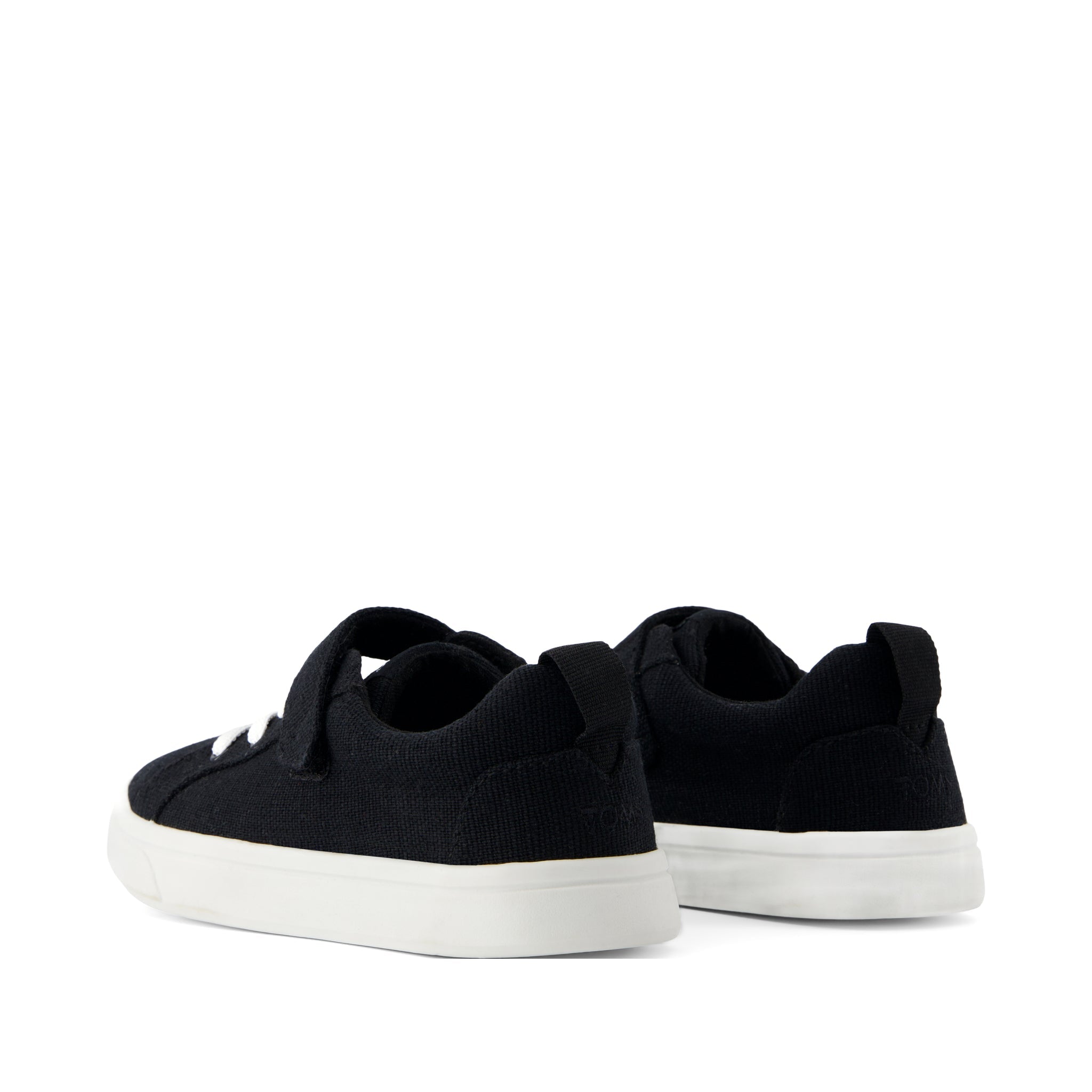 Cruz Lace-Up Kids Sneaker - Black Heritage Canvas Back View