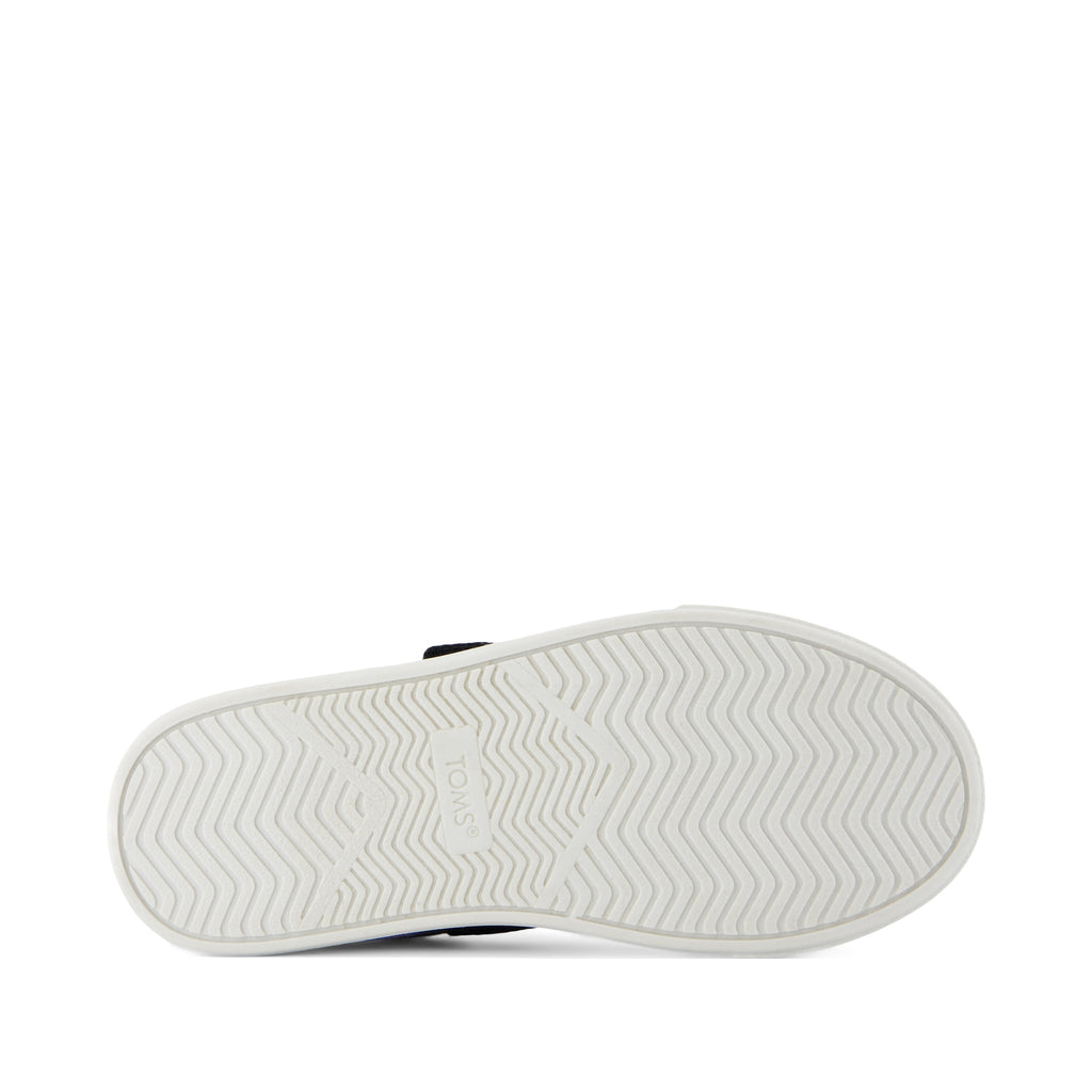 Cruz Lace-Up Kids Sneaker - Black Heritage Canvas Bottom Sole View