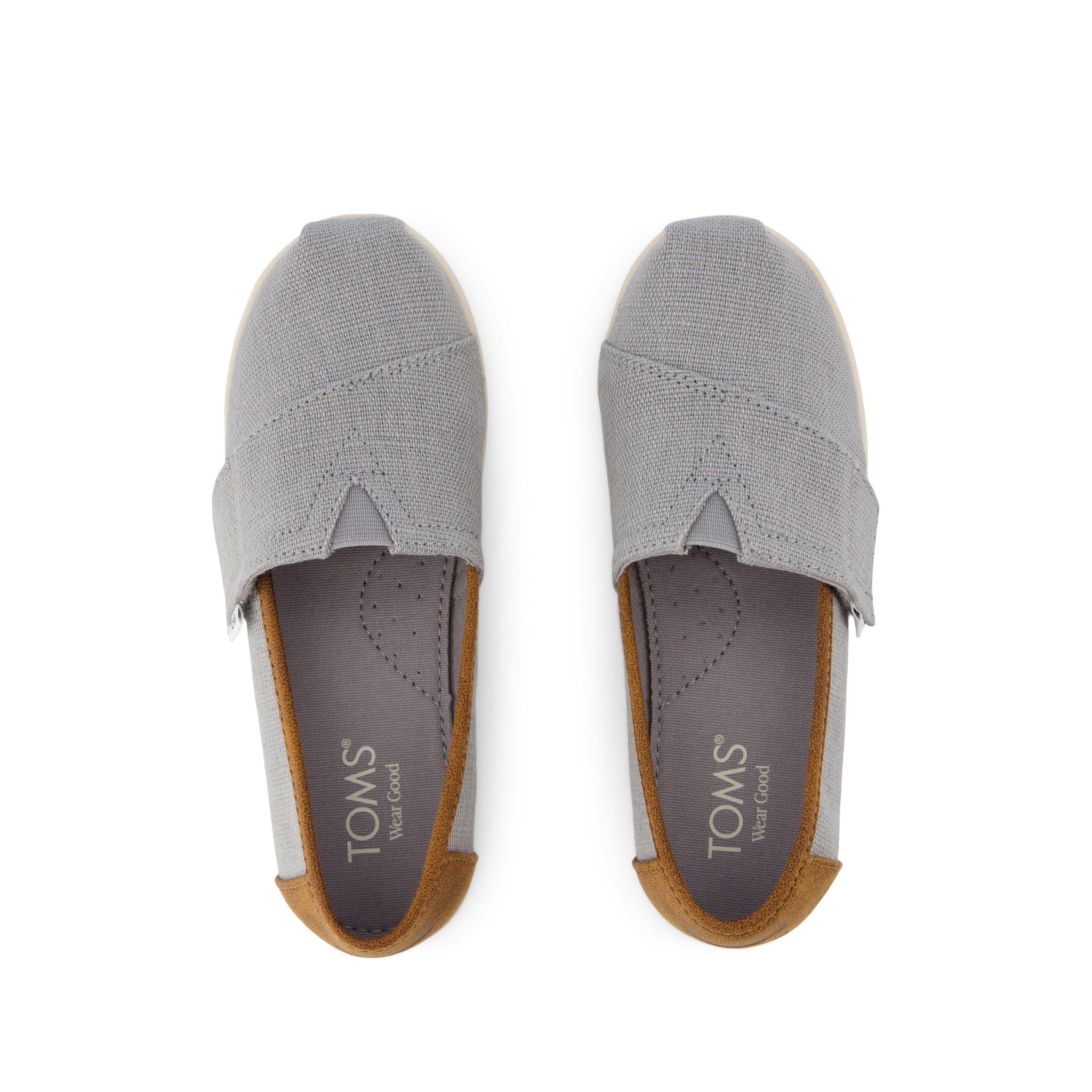 Alpargata Classic Kids Shoe - Drizzle Grey Heritage Canvas and  PU Trim Top View