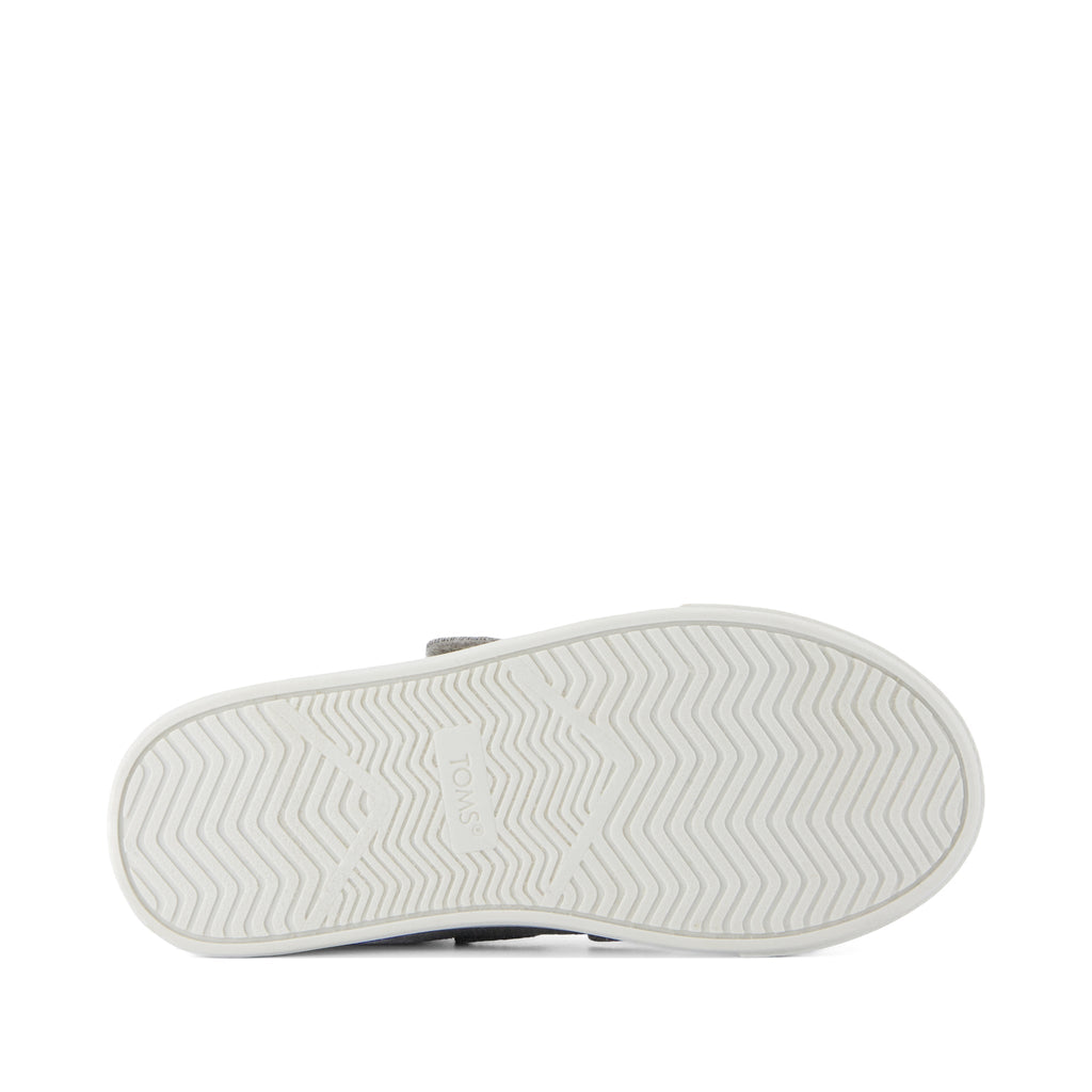 Cruz Double Strap Kids Sneaker - Drizzle Grey Heritage Canvas Bottom Sole View