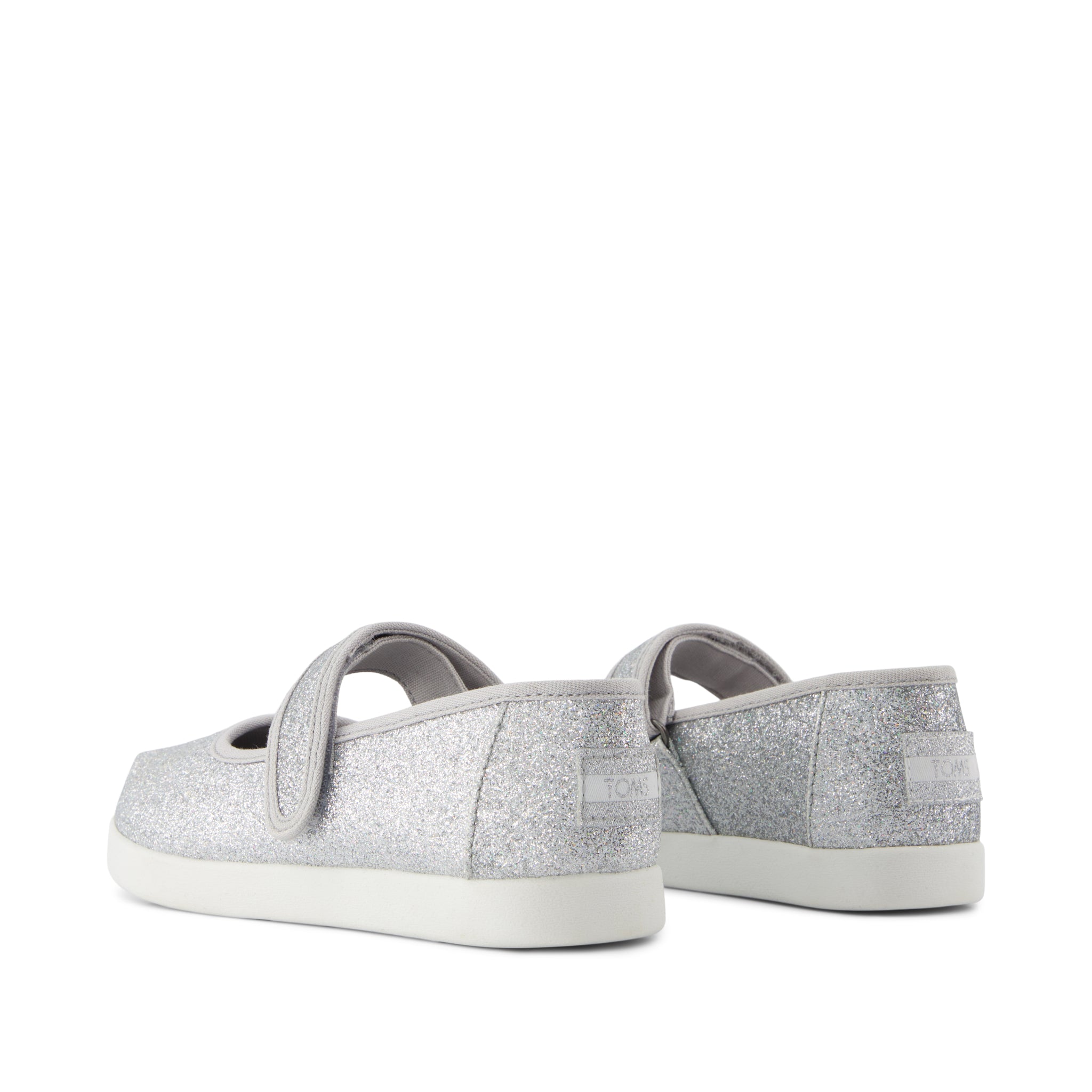 Nora Mary Jane Kids Shoe - Silver Iridescent Glimmer Back View