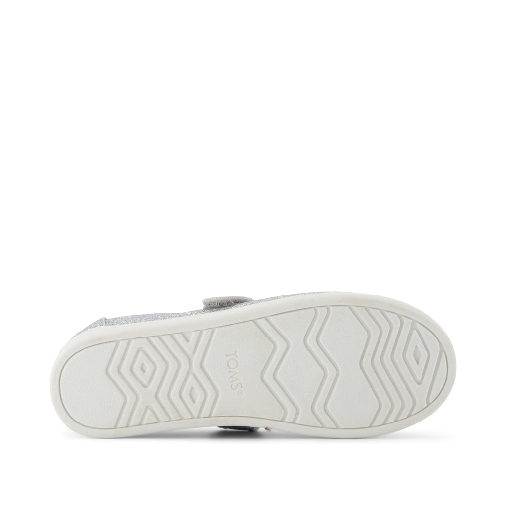 Nora Mary Jane Kids Shoe - Silver Iridescent Glimmer Bottom Sole View