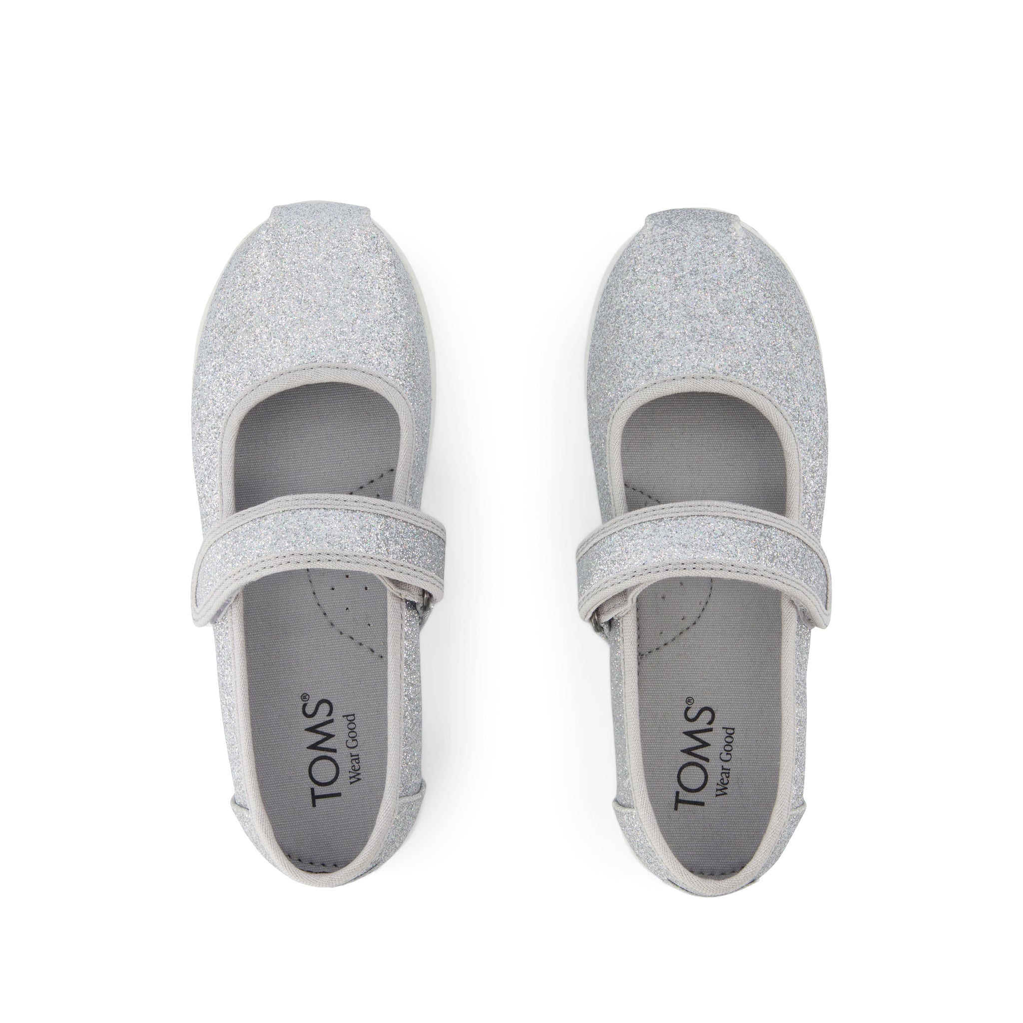 Nora Mary Jane Kids Shoe - Silver Iridescent Glimmer Top View
