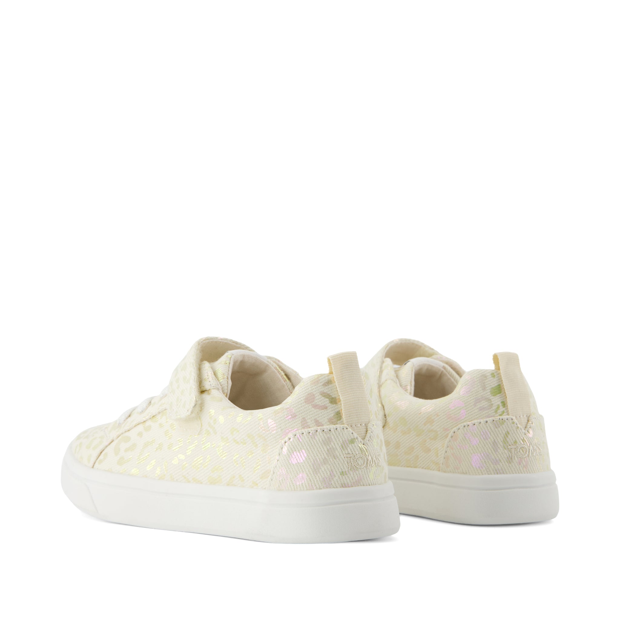 Cruz Lace-Up Kids Sneaker - Natural Iridescent Leopard Back View