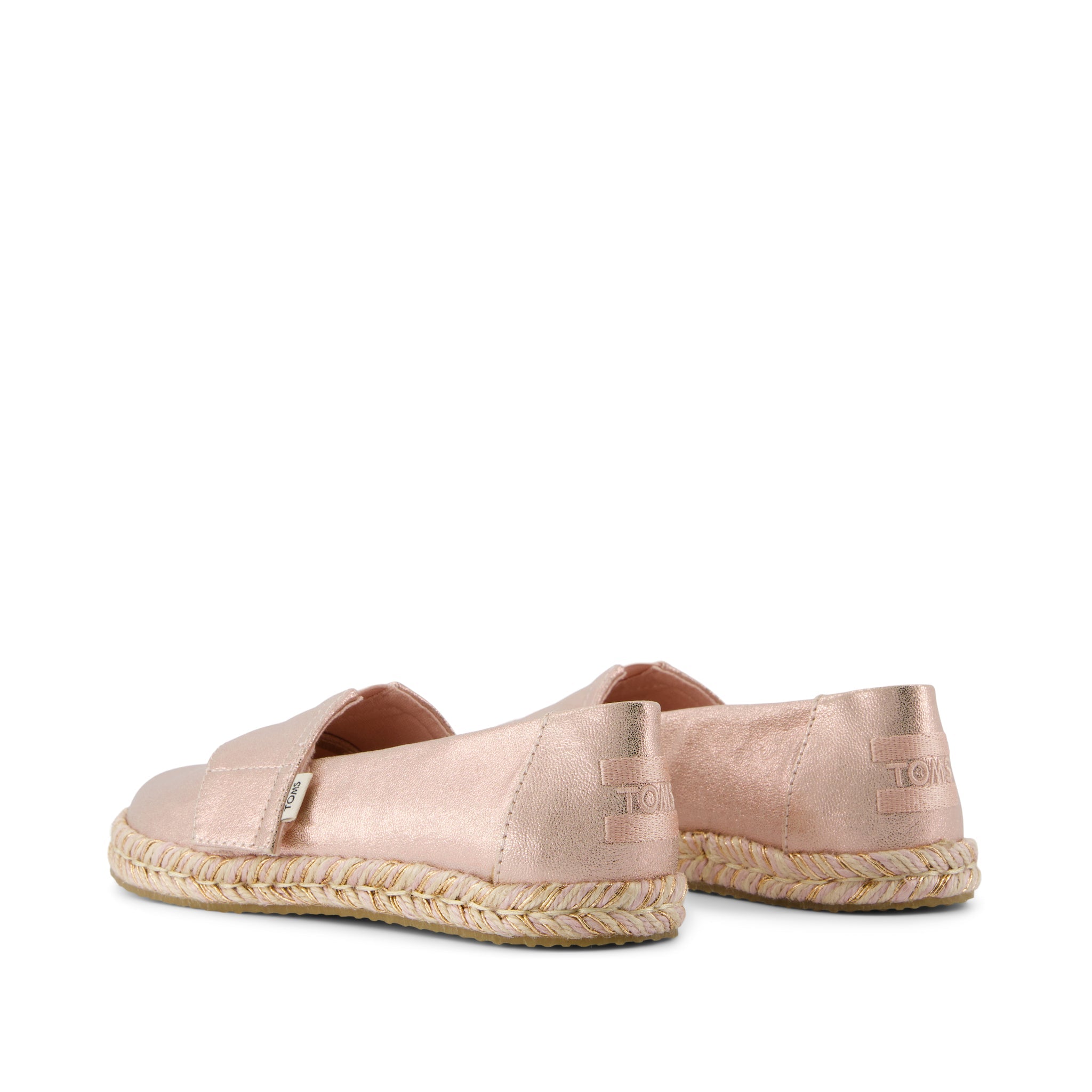 Alpargata Rope 2.0 Kids Espadrille - Pale Rose Metallic Iridescent PU Back View