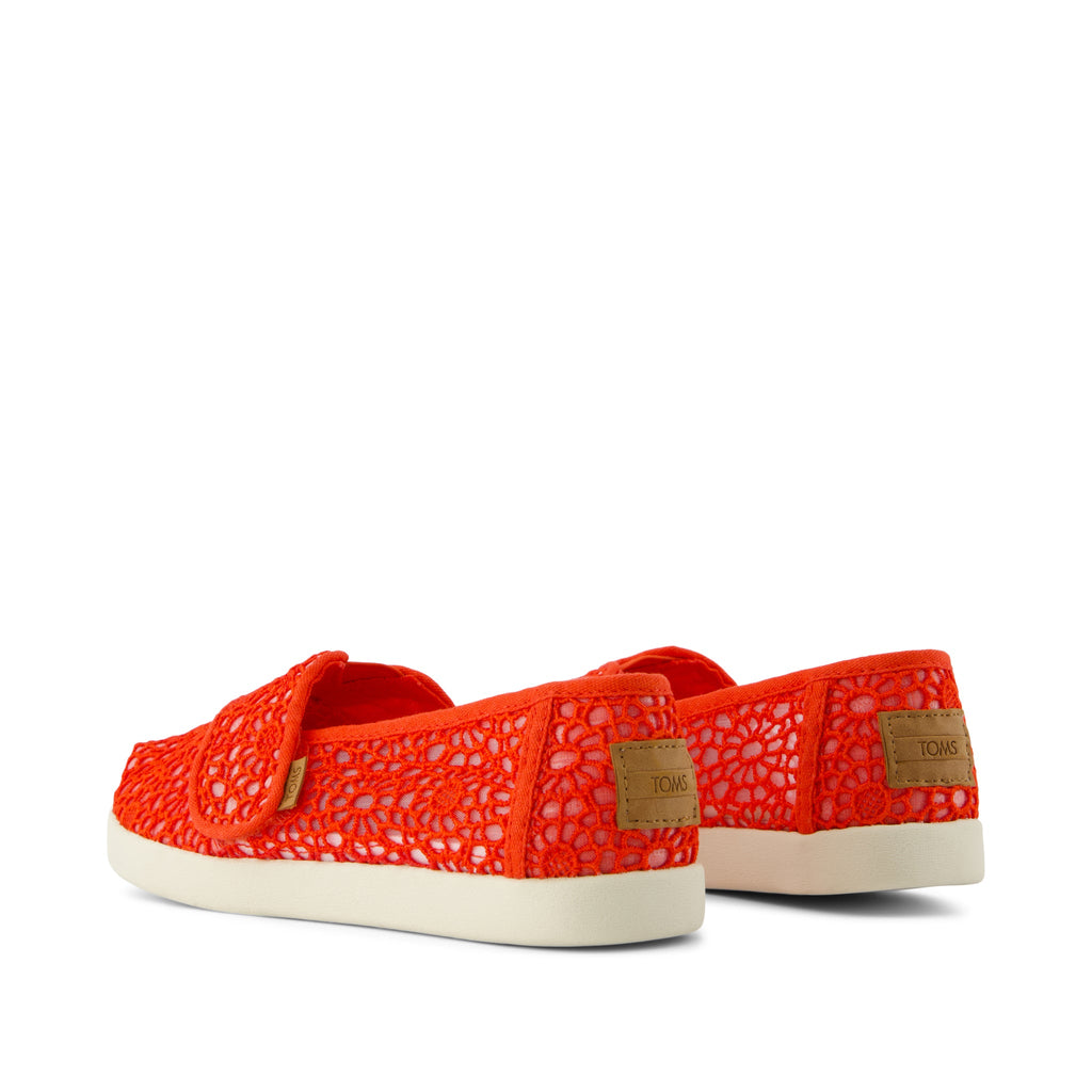 Alpargata Classic Kids Shoe - Flame Moroccan Crochet Back View