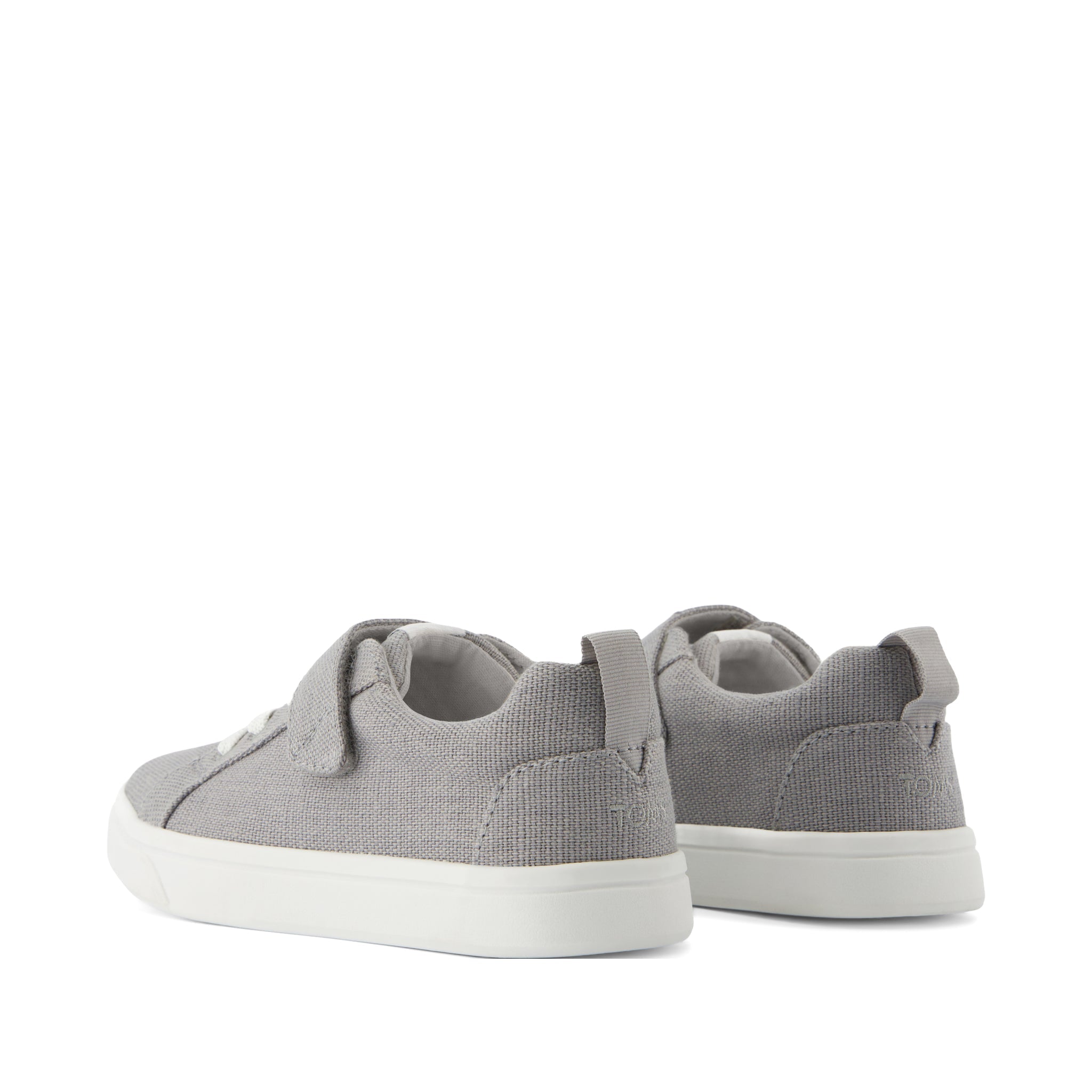 Cruz Lace-Up Kids Sneaker - Drizzle Grey Heritage Canvas Back View
