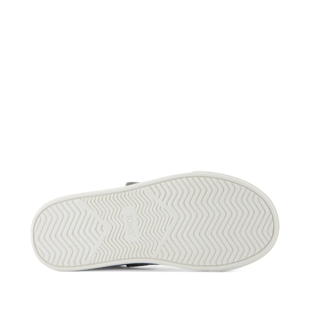 Cruz Lace-Up Kids Sneaker - Drizzle Grey Heritage Canvas Bottom Sole View