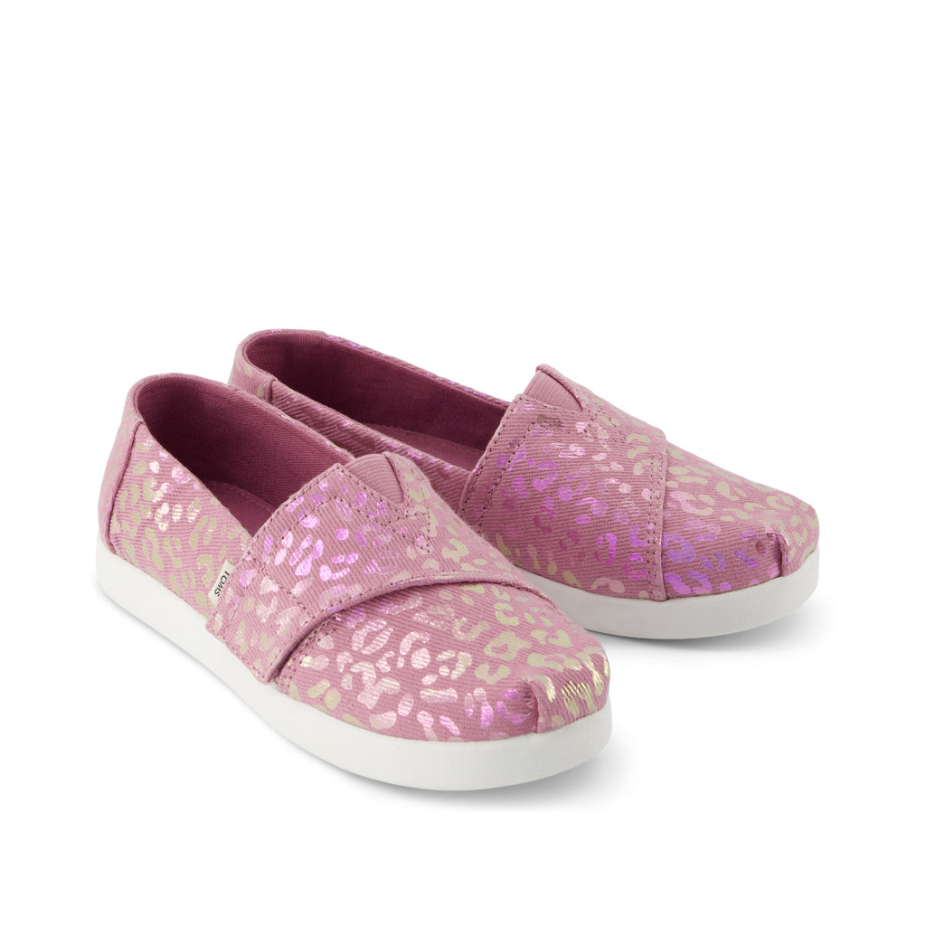 Alpargata Classic Kids Shoe - Cosmic Pink Iridescent Leopard Front View