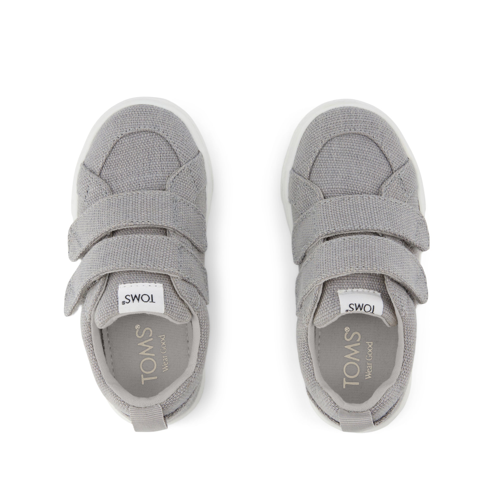 Cruz Double Strap Toddler Sneaker - Drizzle Grey Heritage Canvas Top View