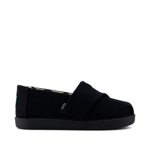 Alpargata Classic Toddler Shoe - Black and Black Heritage Canvas Side View