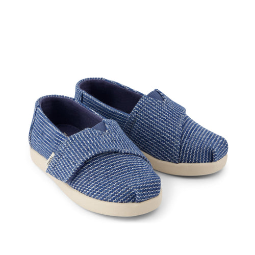Alpargata Classic Toddler Shoe - Dark Sky Subtle Stripes Front View