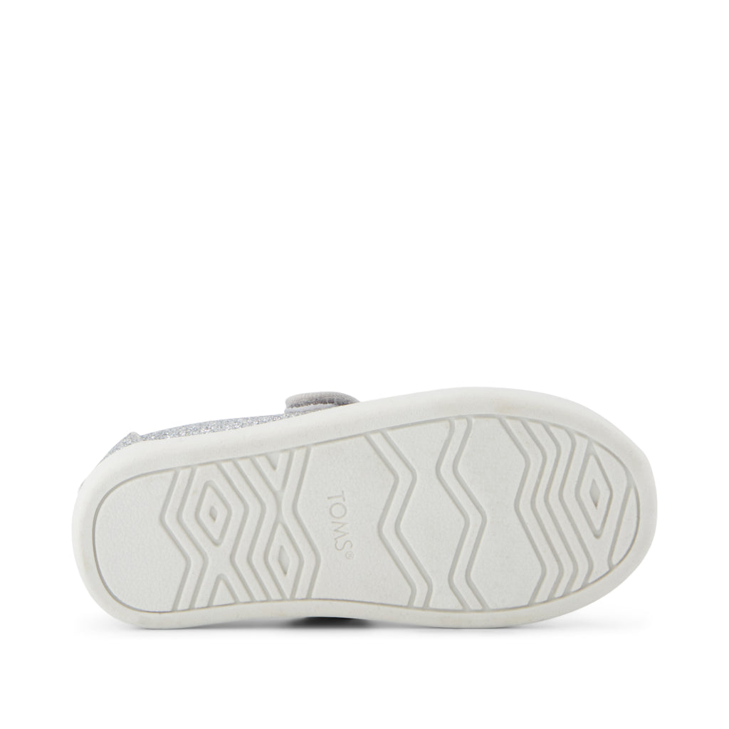 Nora Mary Jane Toddler Shoe - Silver Iridescent Glimmer Bottom Sole View