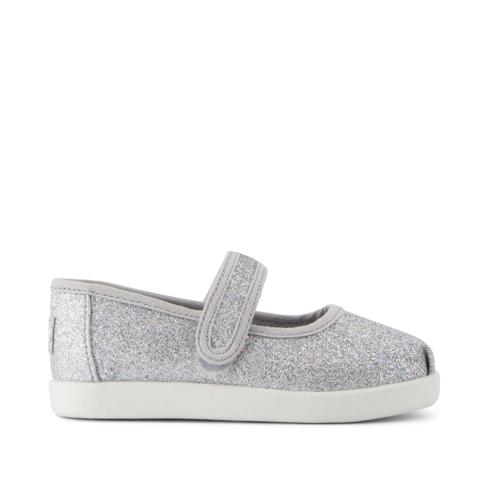 Nora Mary Jane Toddler Shoe - Silver Iridescent Glimmer Side View