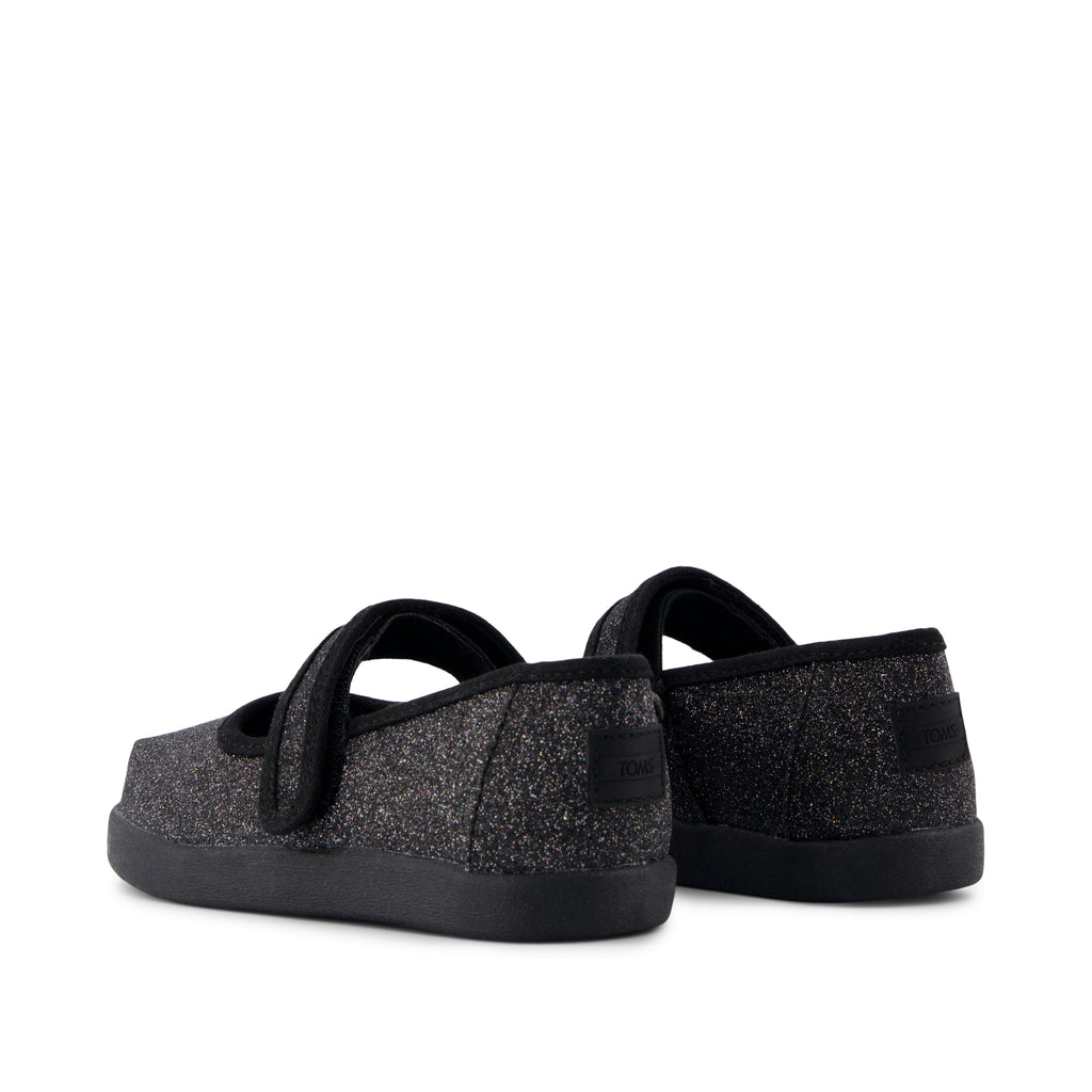Nora Mary Jane Toddler Shoe - Black Iridescent Glimmer Back View