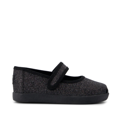 Nora Mary Jane Toddler Shoe - Black Iridescent Glimmer Side View