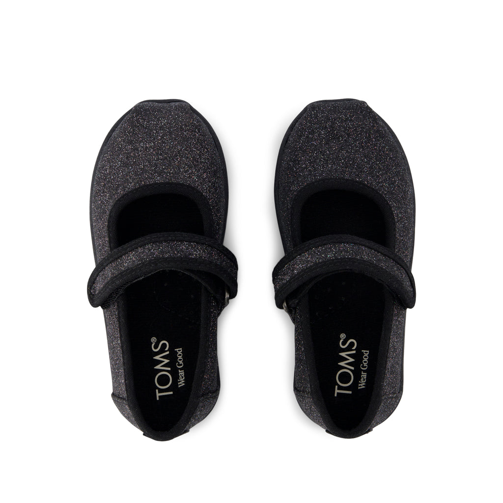 Nora Mary Jane Toddler Shoe - Black Iridescent Glimmer Top View