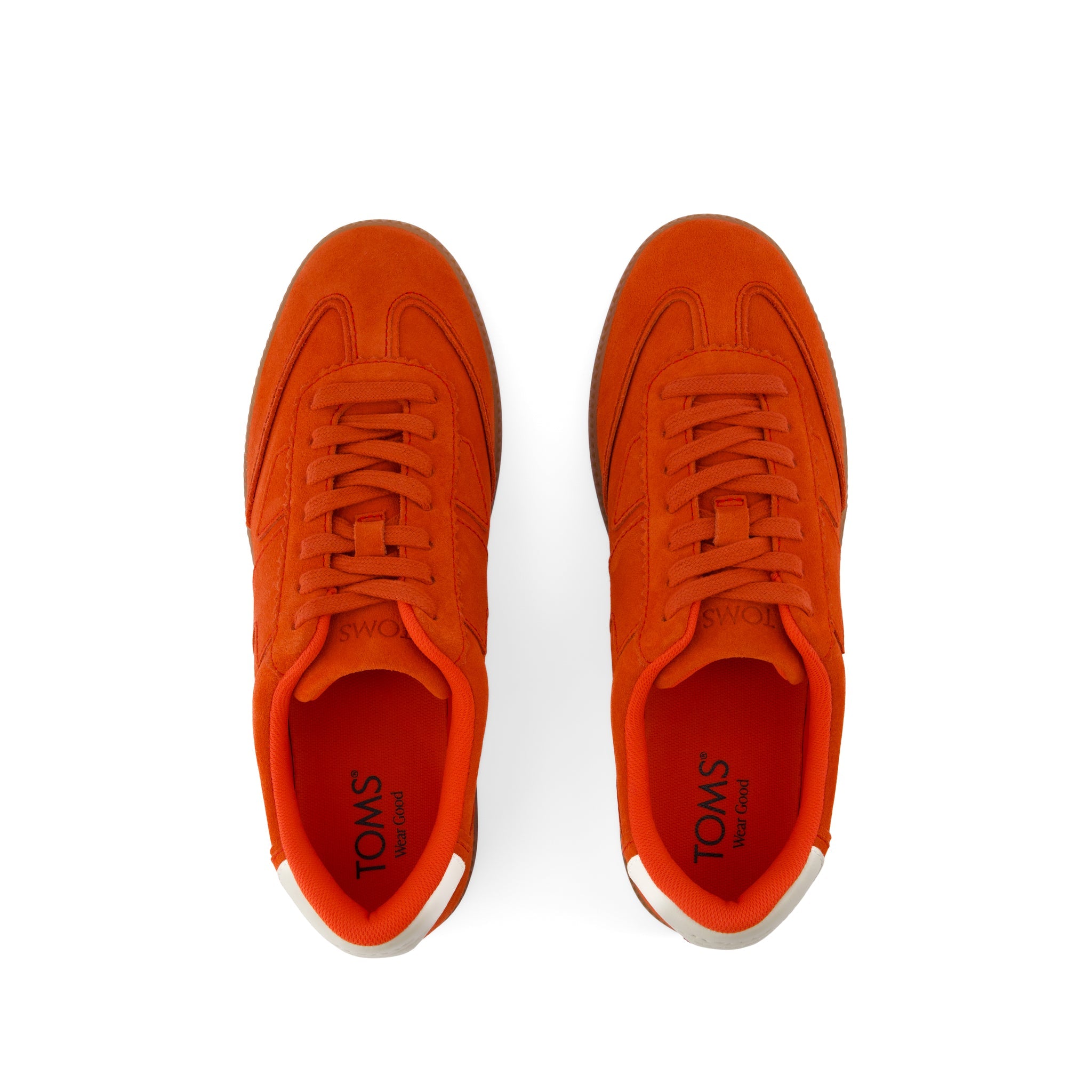 Collins Casual Lace-Up Sneaker - Flame Suede and Leather Top View