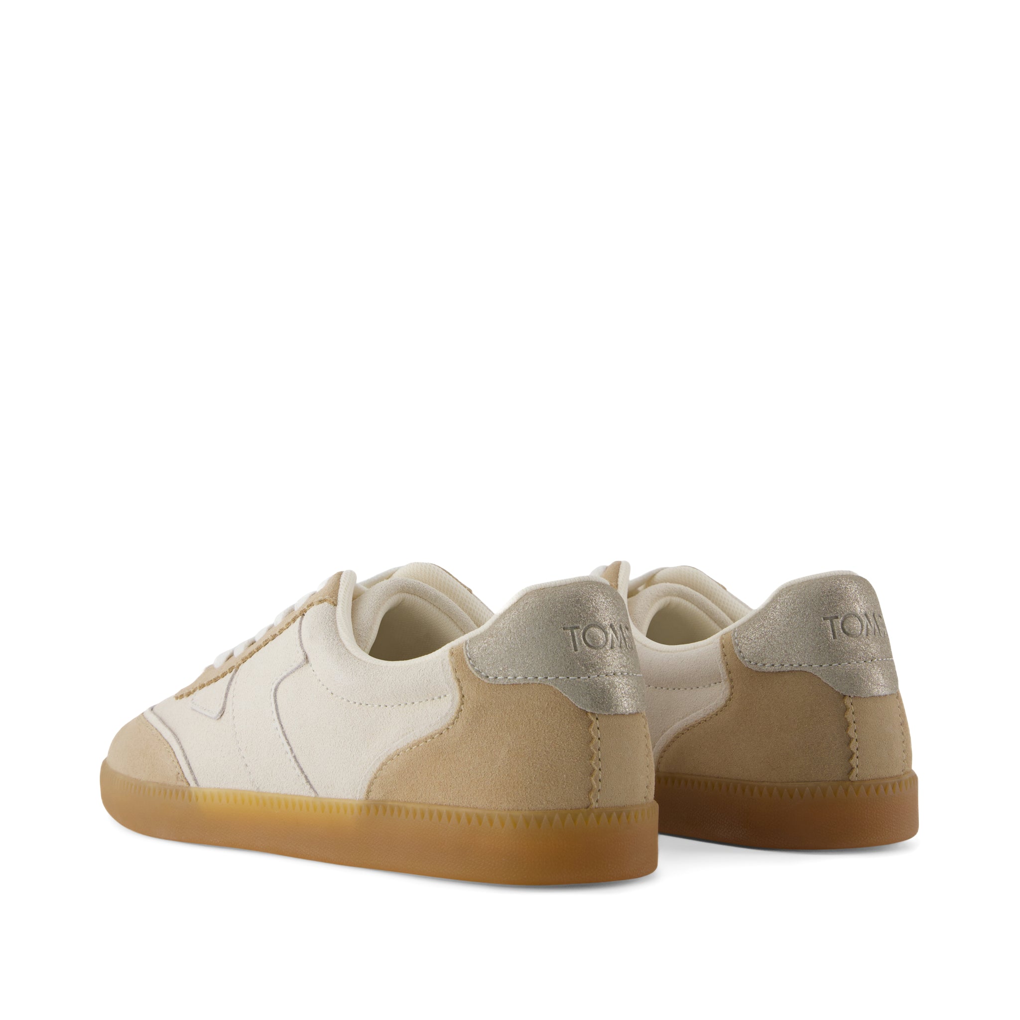 Collins Casual Lace-Up Sneaker - Oatmeal Multi Suede and Leather Back View