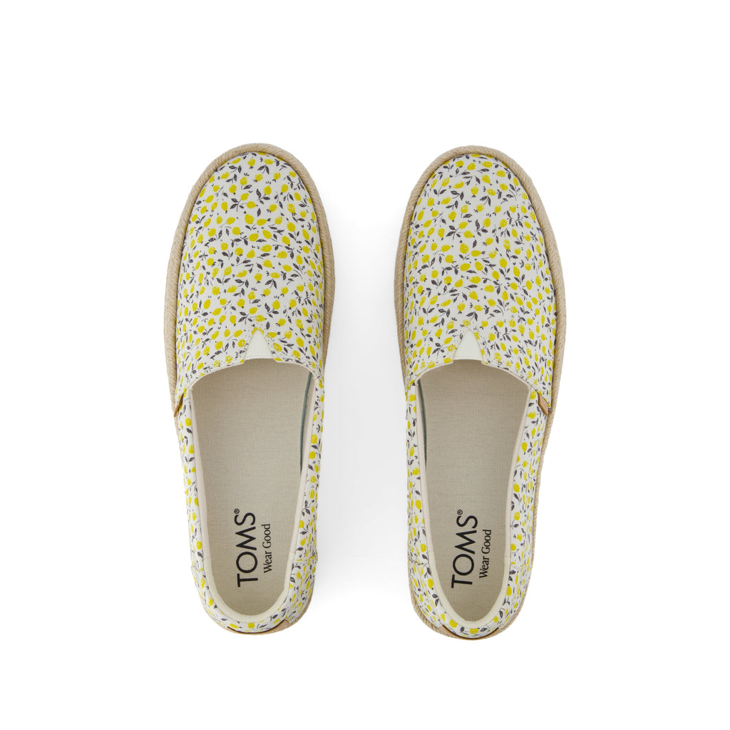 Valencia Platform Espadrille - Yellow Liberty ED on Tana Lawn Top View