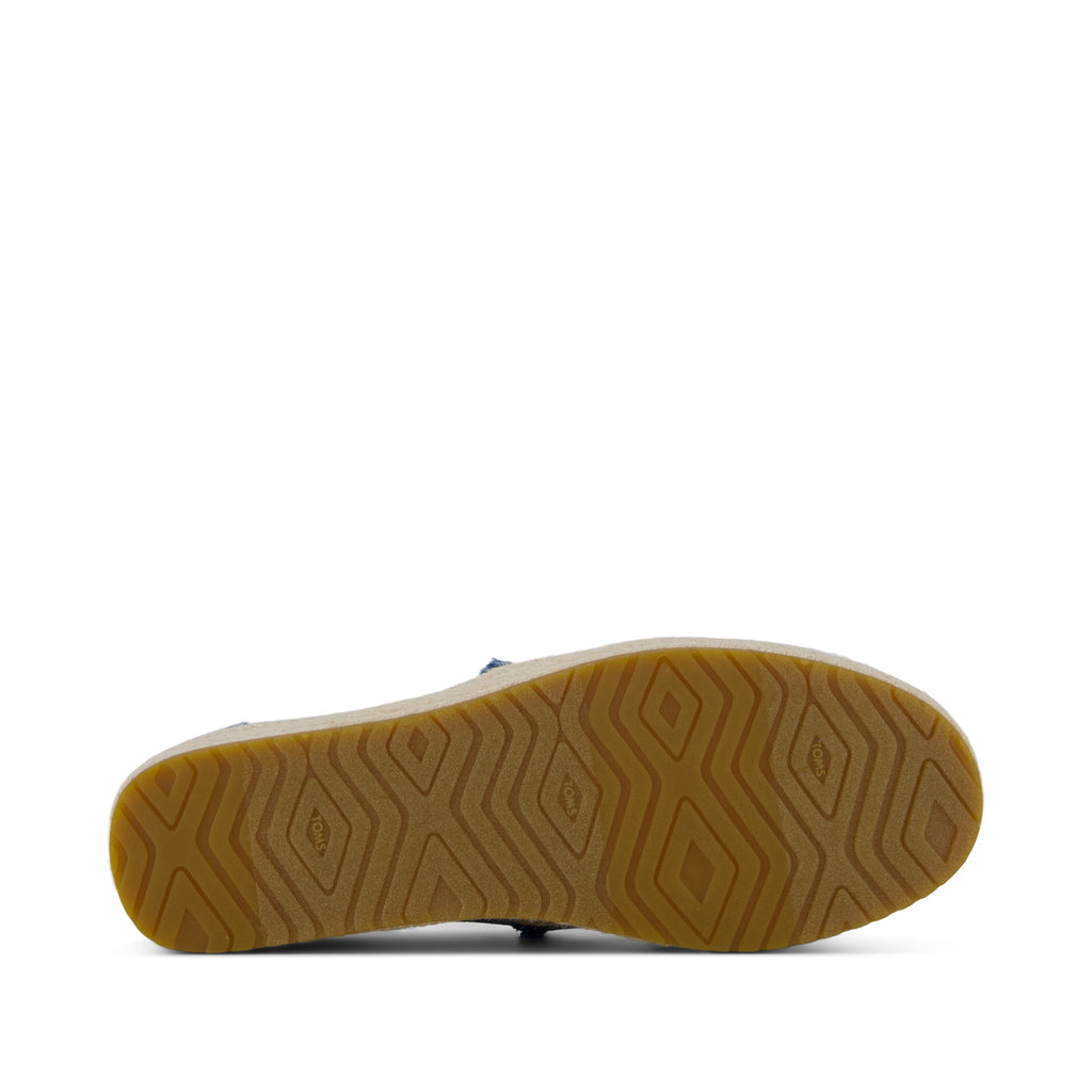 Valencia Platform Espadrille - Textured Denim  Bottom Sole View