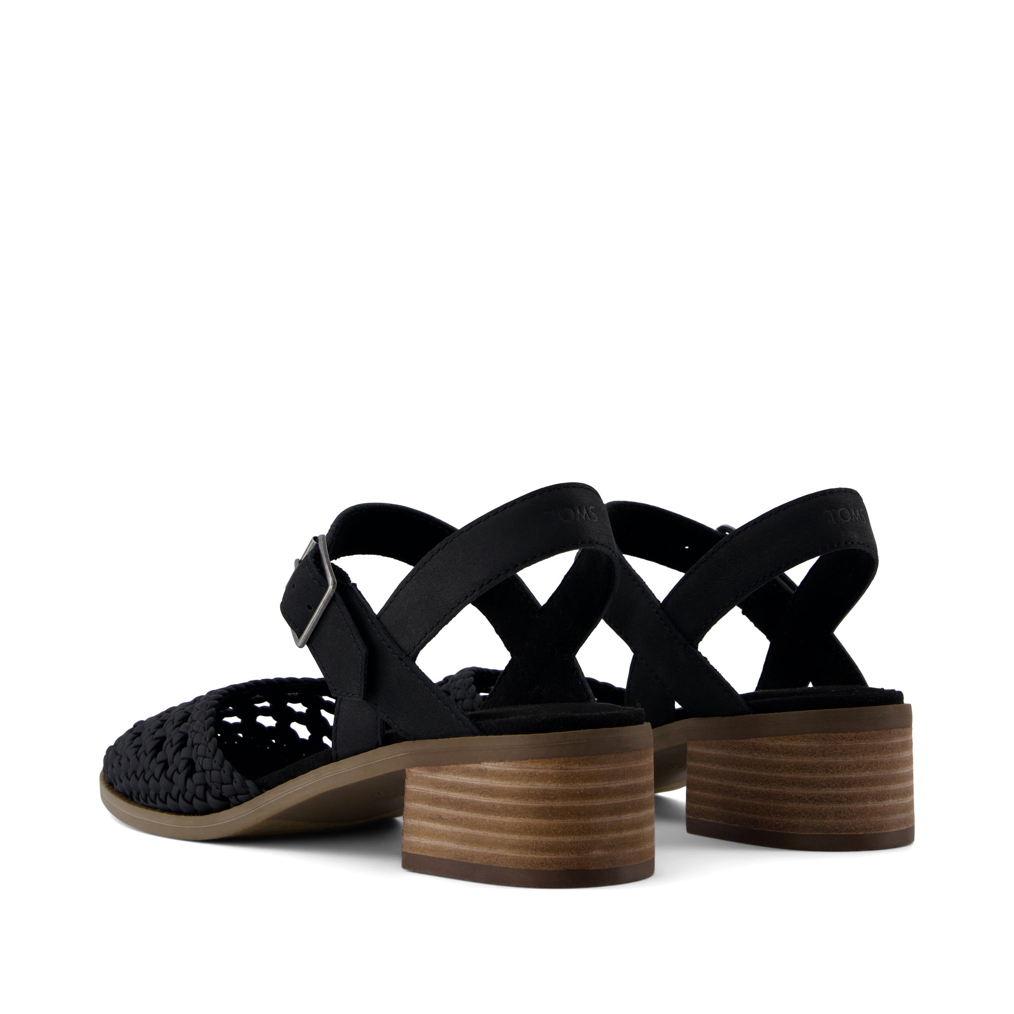 Jaclyn Black Perforated Leather Heel