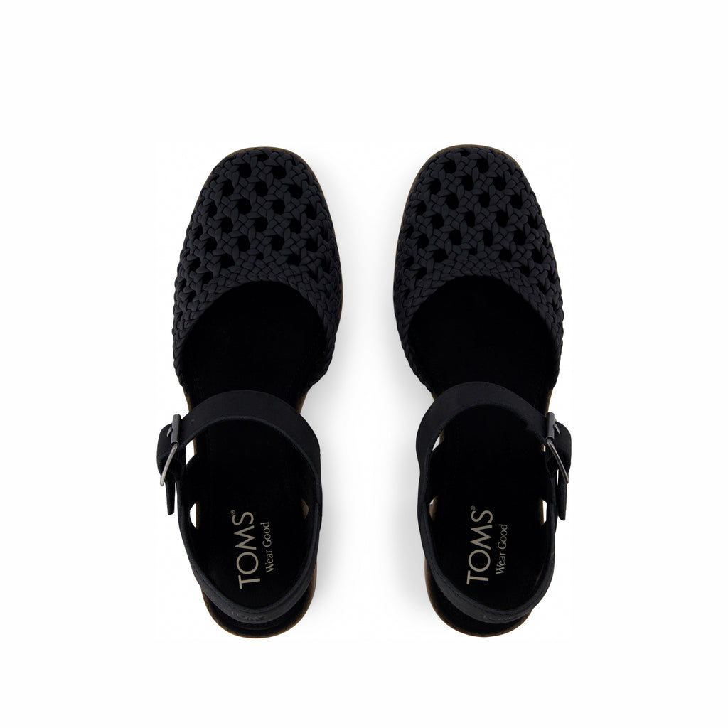 Jaclyn Black Perforated Leather Heel