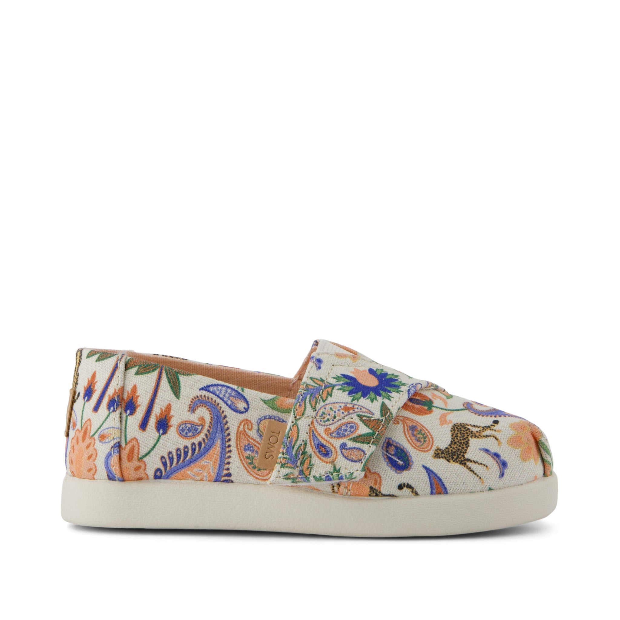 Alpargata Classic Toddler Shoe - Egret Cheetah Paisley Print Side View