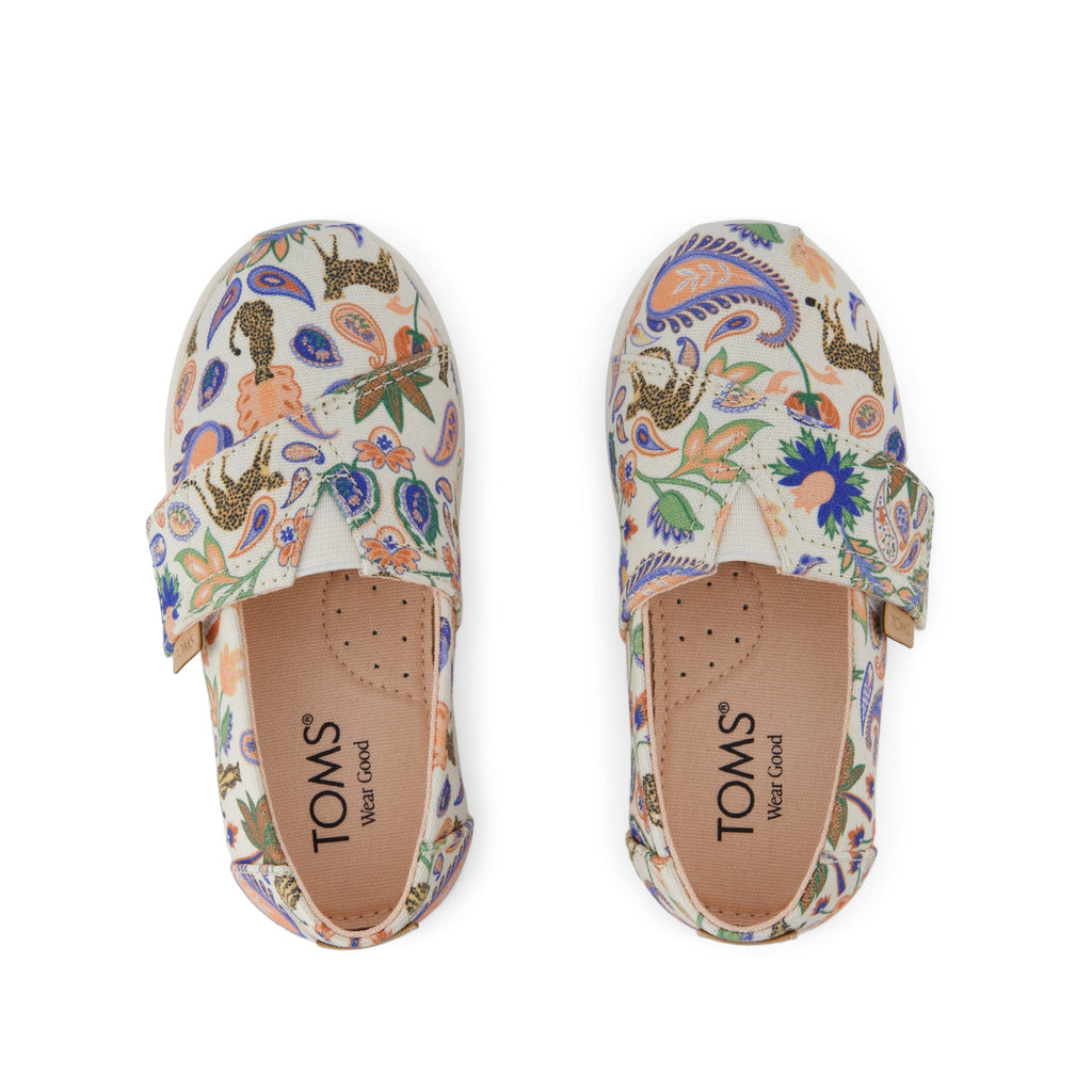 Alpargata Classic Toddler Shoe - Egret Cheetah Paisley Print Top View