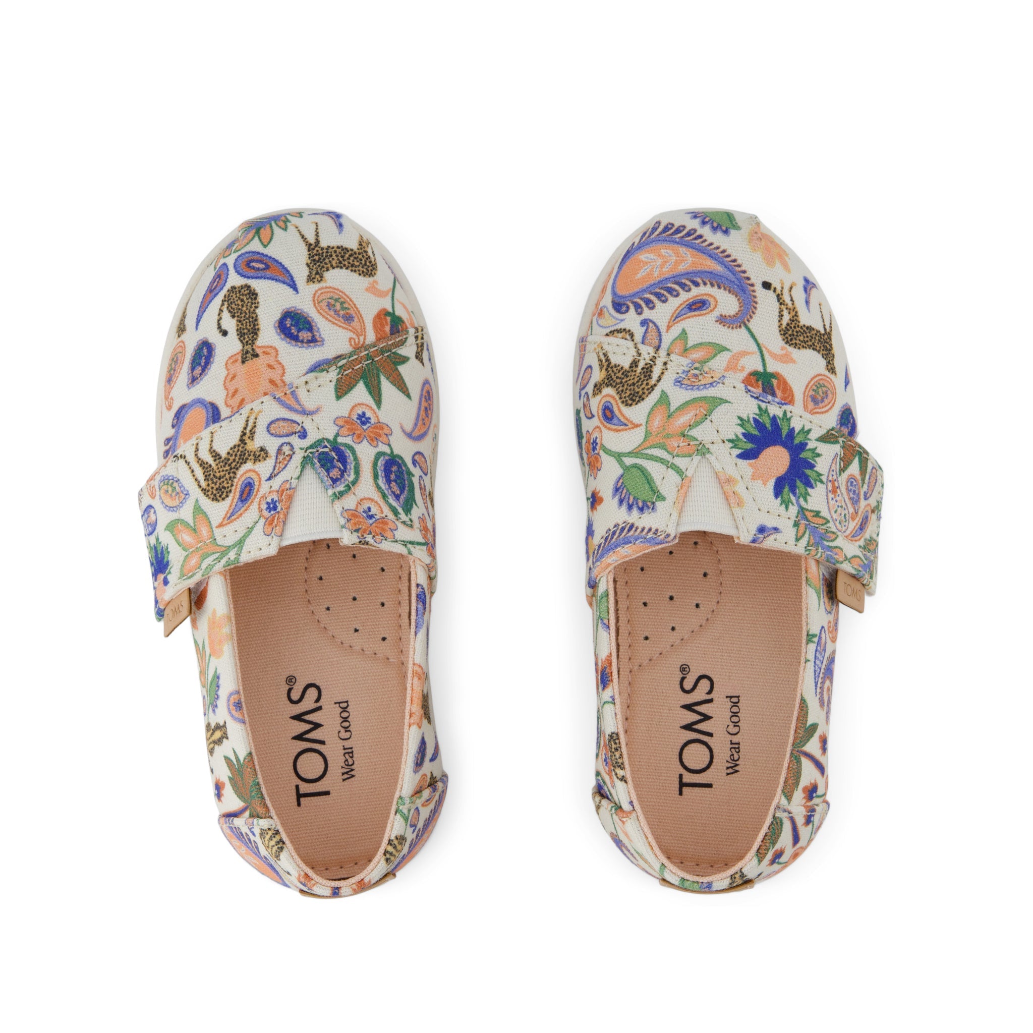 Alpargata Classic Toddler Shoe - Egret Cheetah Paisley Print Top View