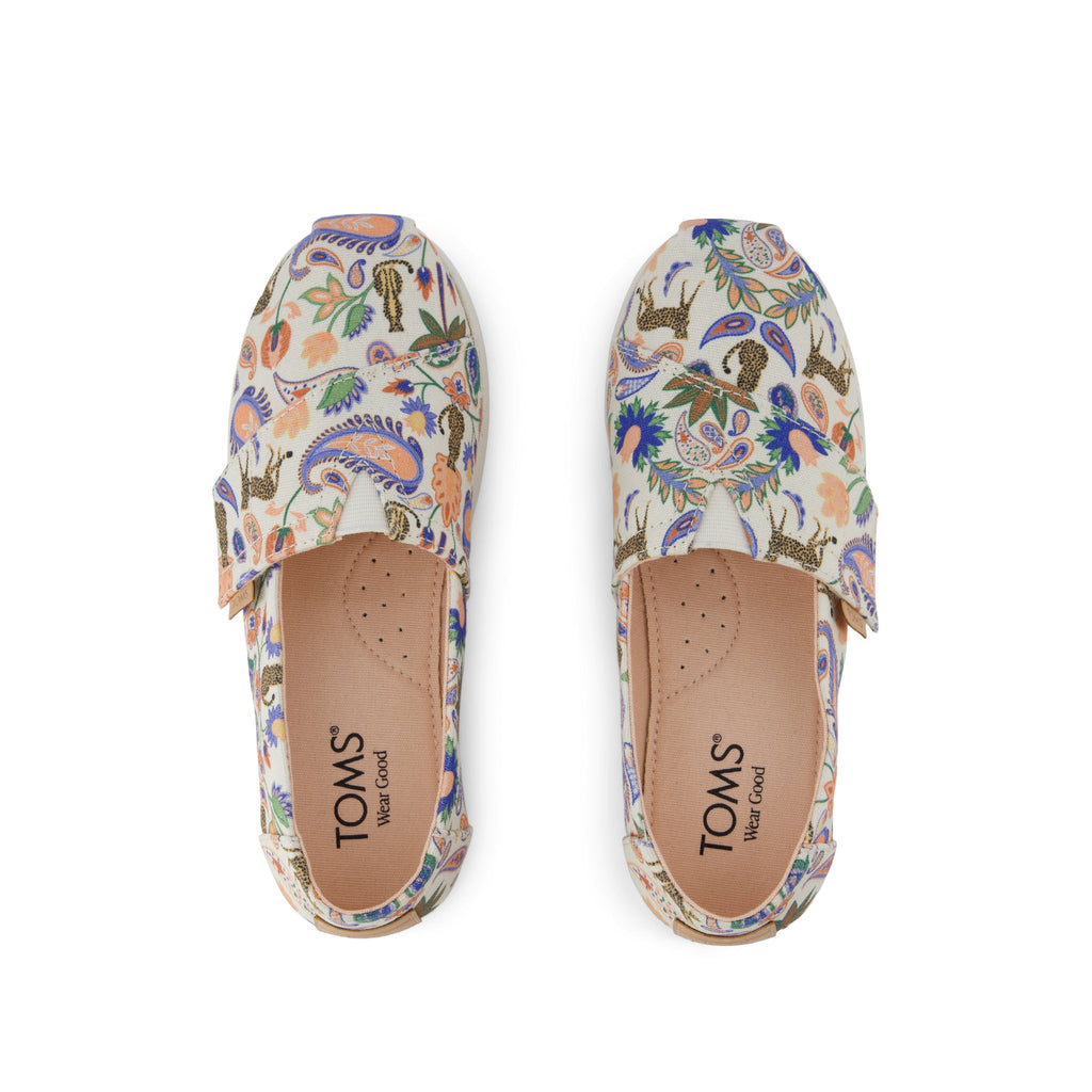 Alpargata Classic Kids Shoe - Egret Cheetah Paisley Print Top View