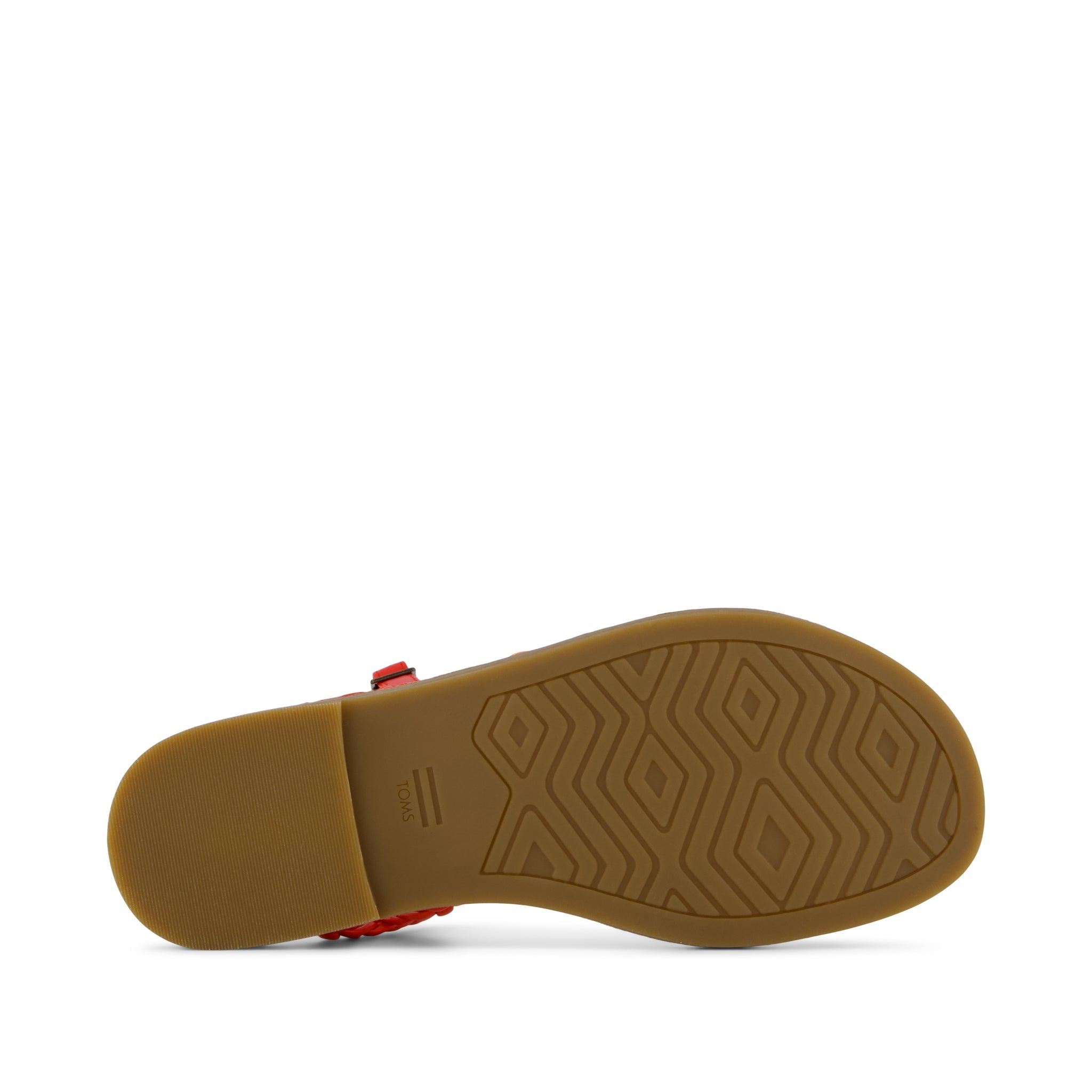 Kira Strappy Sandal - Flame Synthetic Braid Bottom Sole View