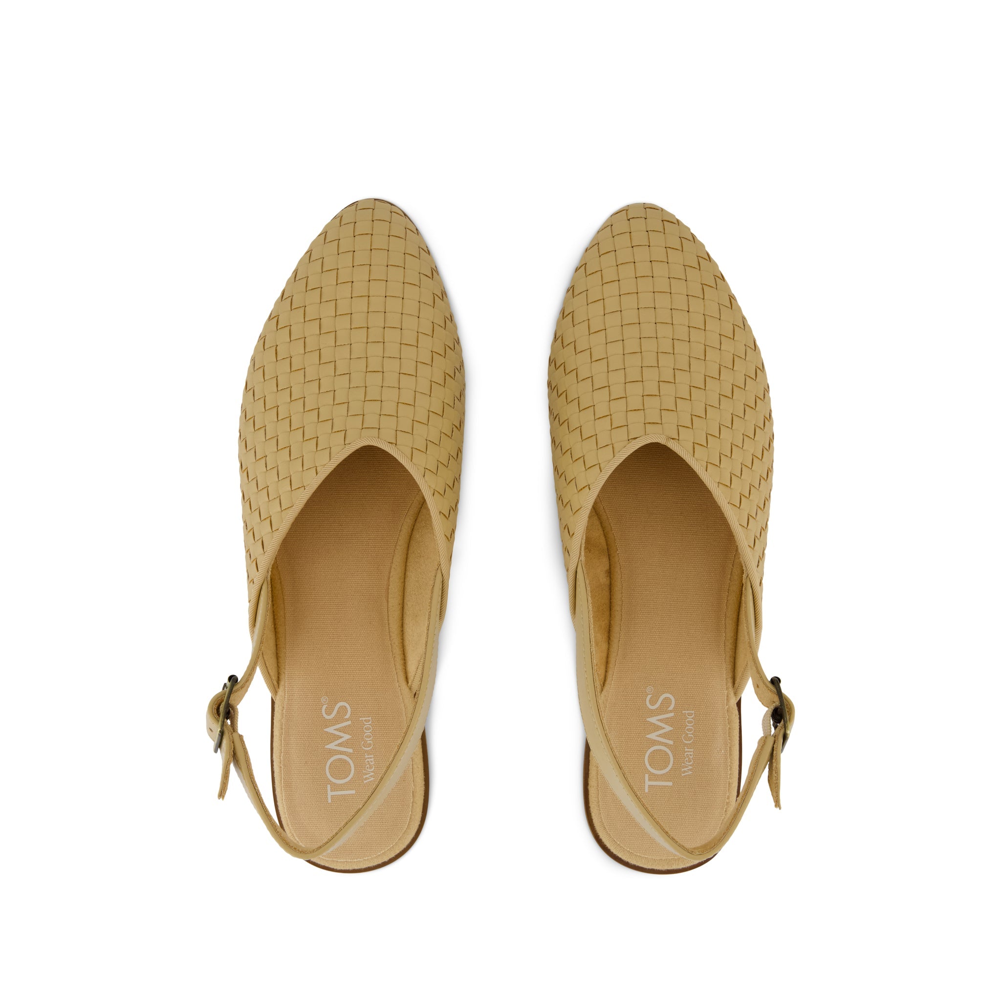 Jade Slingback Flat - Light Caramel Basketweave Top View