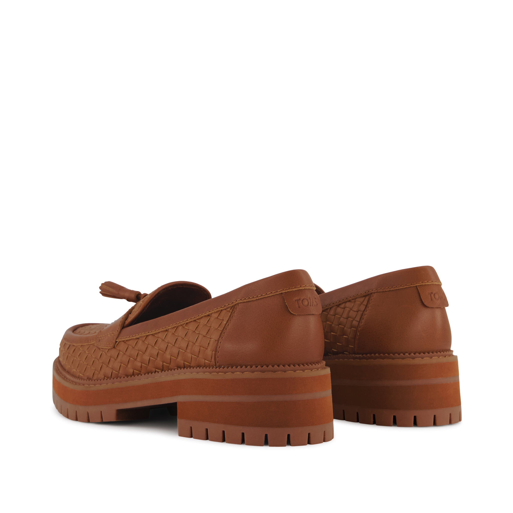 Womens Cara Loafer Amber Brown Basketweave Leather