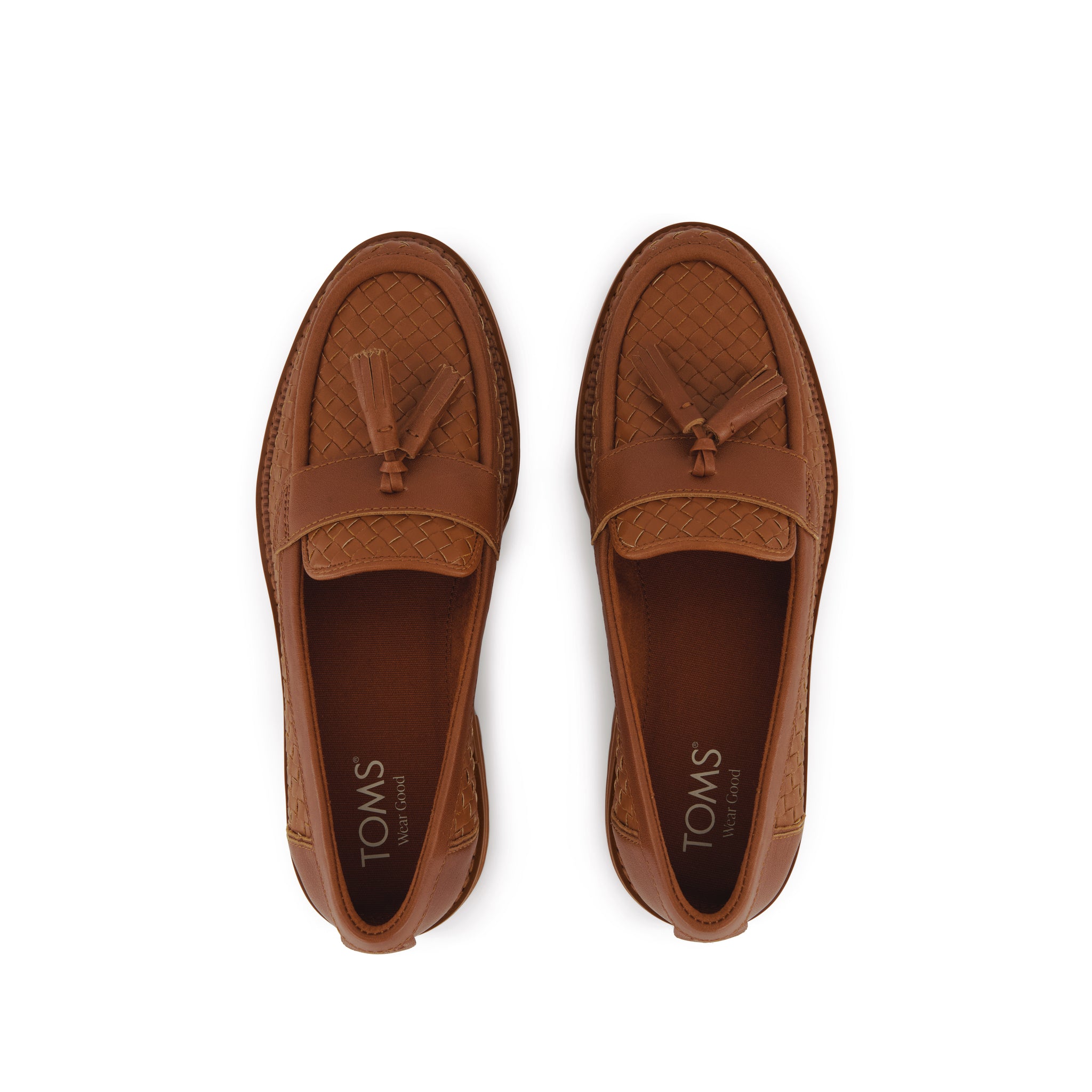 Womens Cara Loafer Amber Brown Basketweave Leather