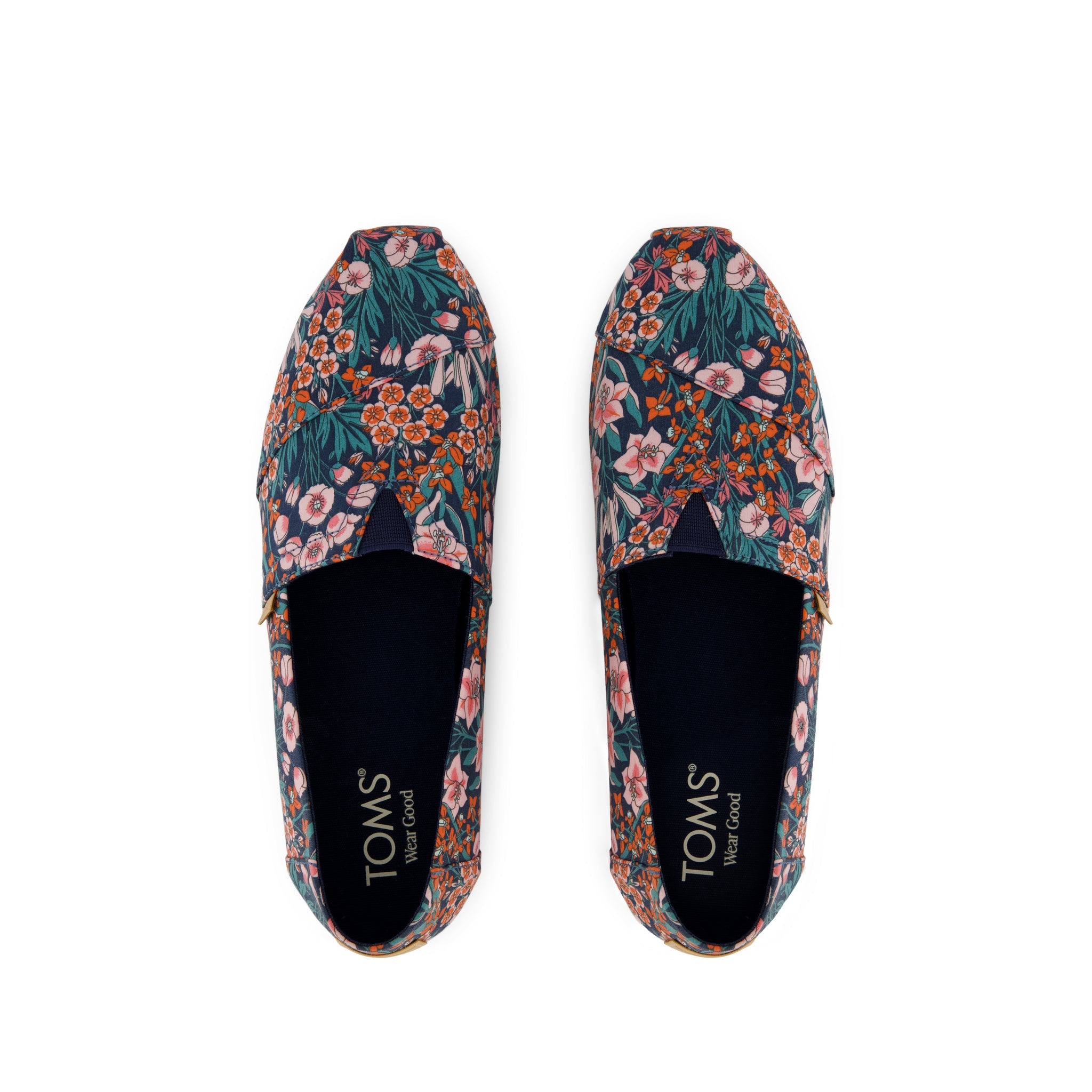 Alpargata Classic - Dark Teal Mountain Primrose Print Top View