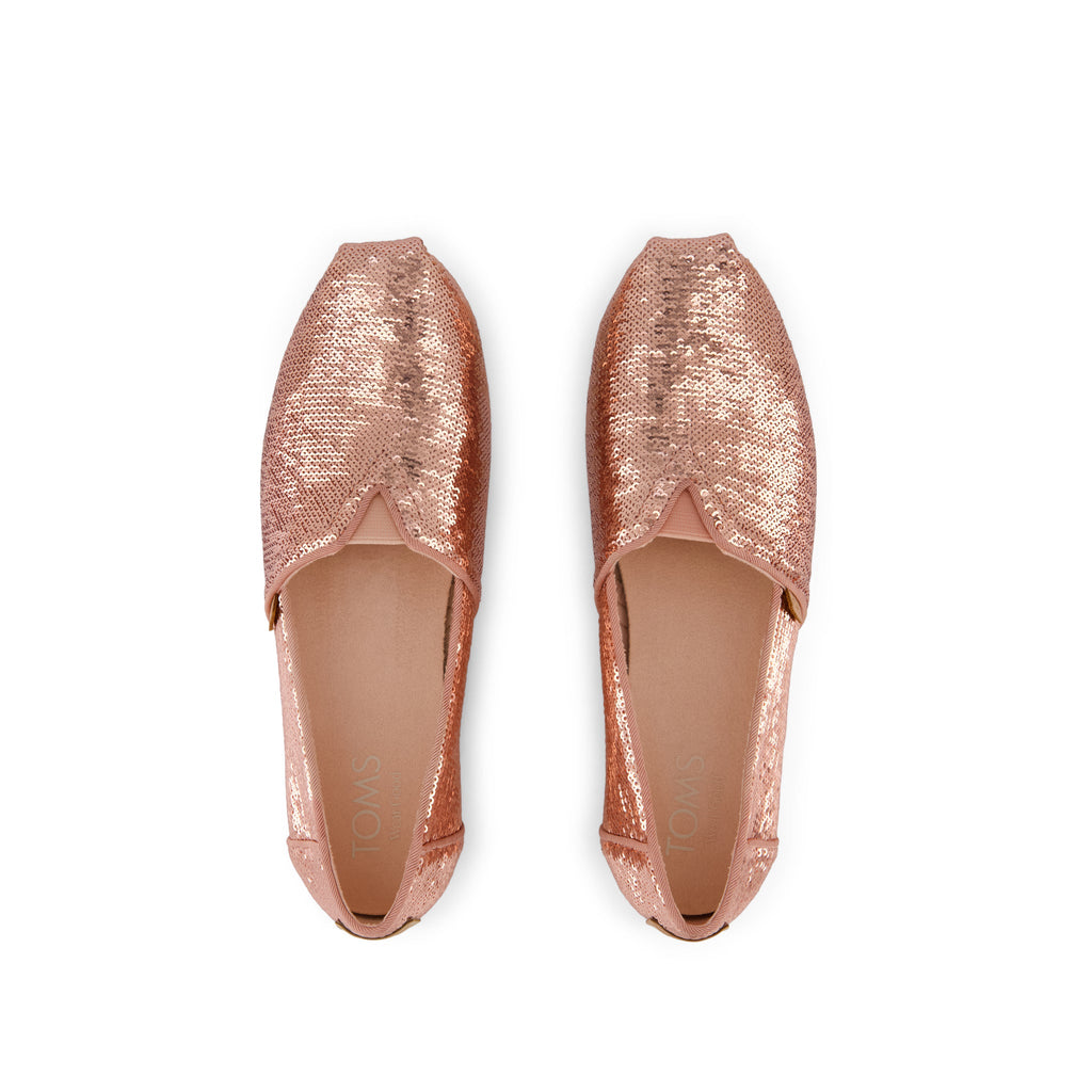 Alpargata Classic - Cafe Creme Metallic Sequins Top View