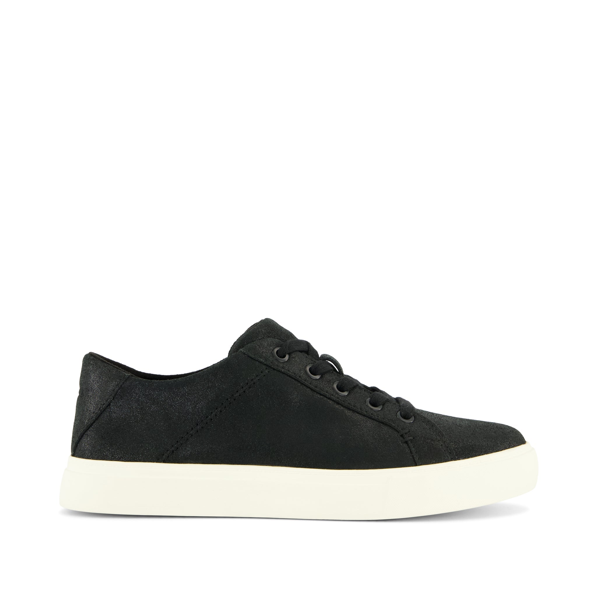 Kameron Lace-Up Sneaker - Black Metallic Suede Side View