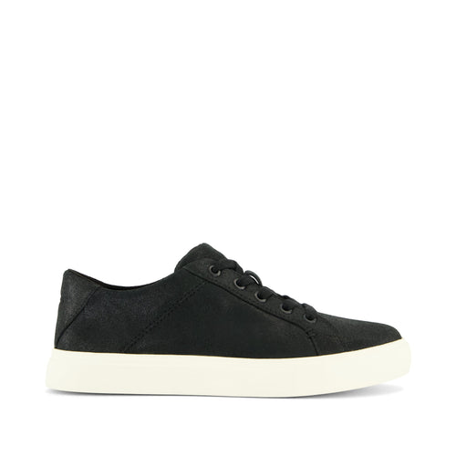 Kameron Lace-Up Sneaker - Black Metallic Suede Side View