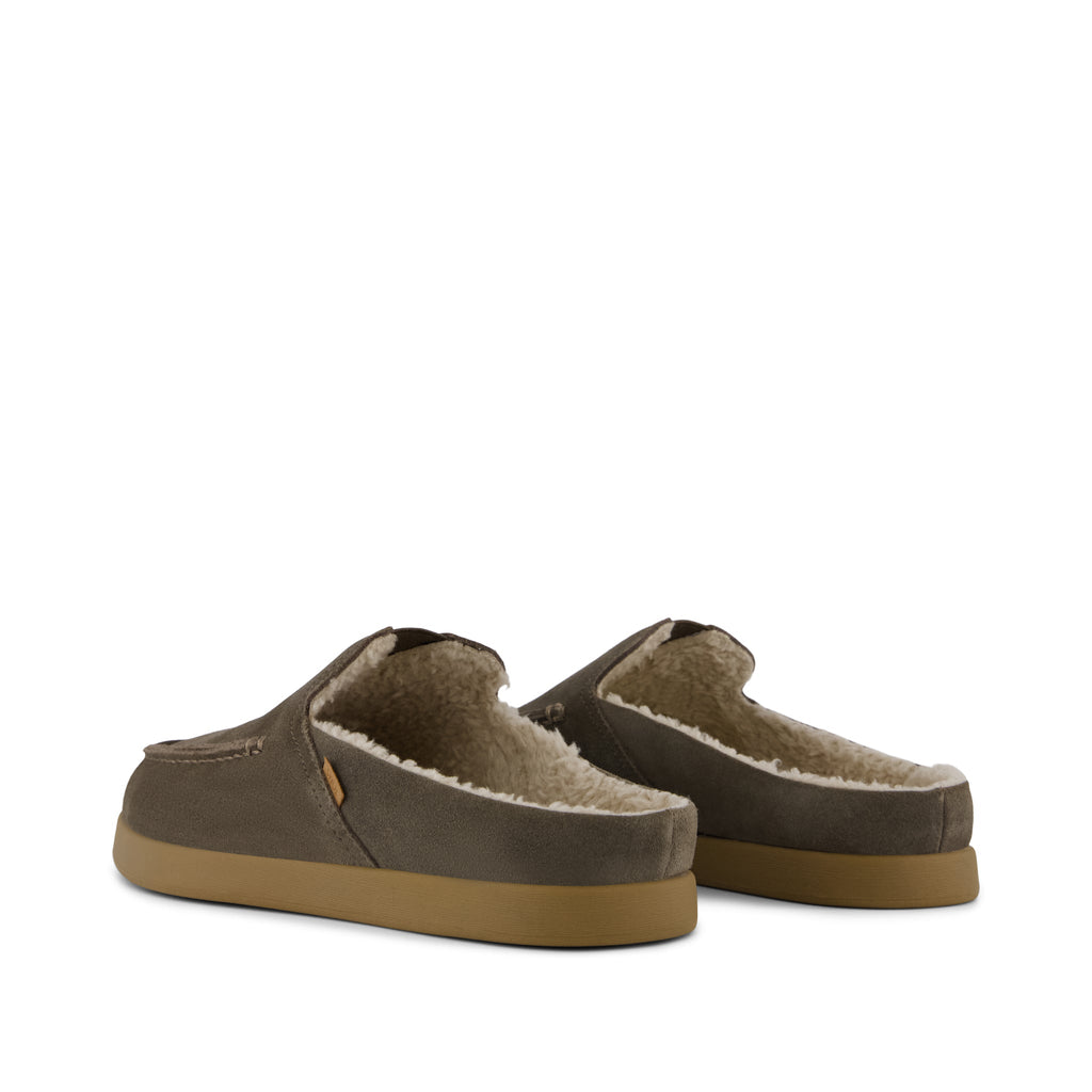 Alonso Mule - Canteen Suede w/ Faux Shearling Back View