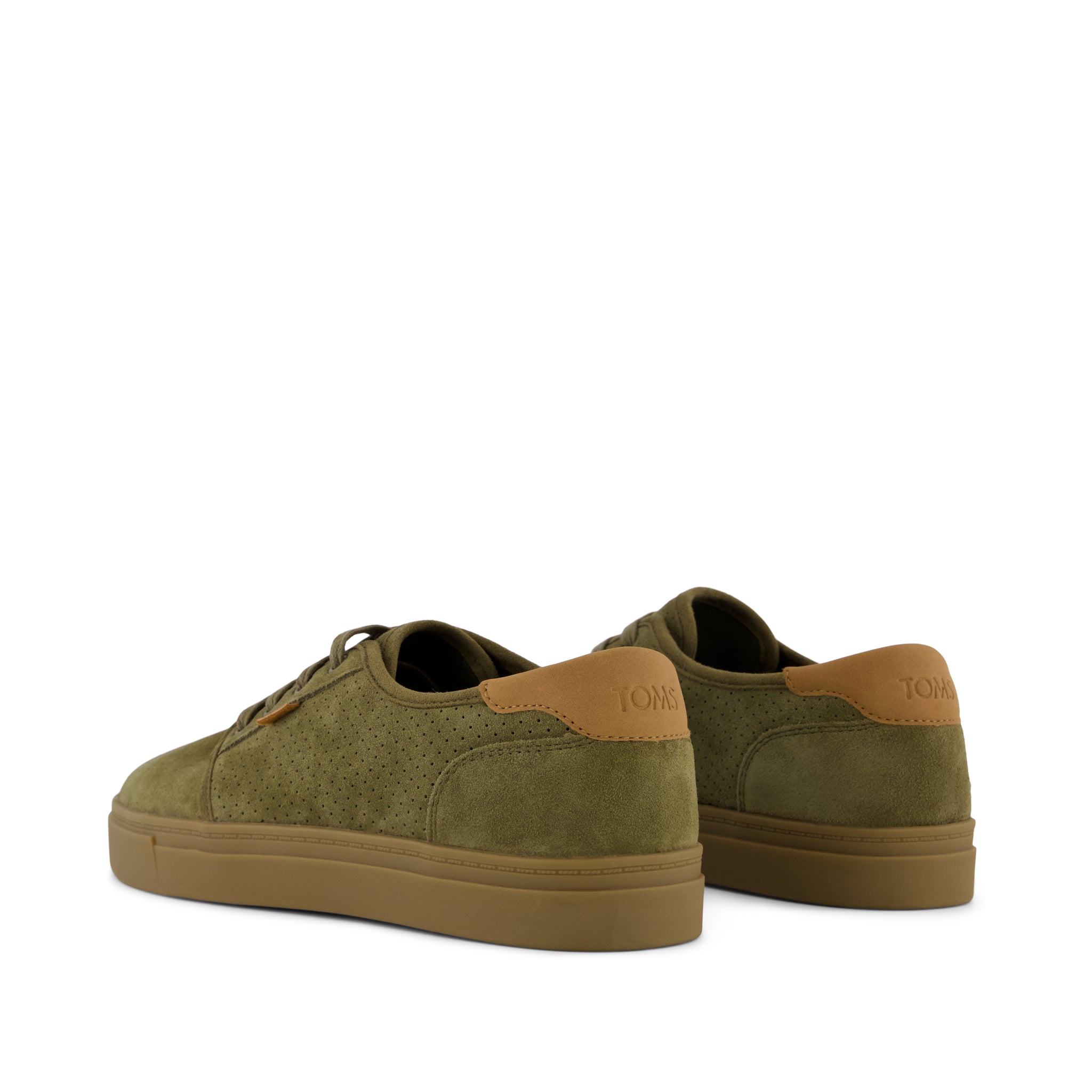 Carlo 2.0 Lace-Up Sneaker - Military Olive Perforated Suede Back View