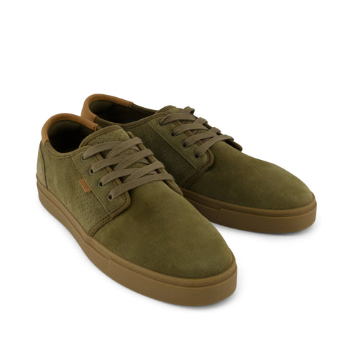 Carlo 2.0 Lace-Up Sneaker - Military Olive Perforated Suede Front View