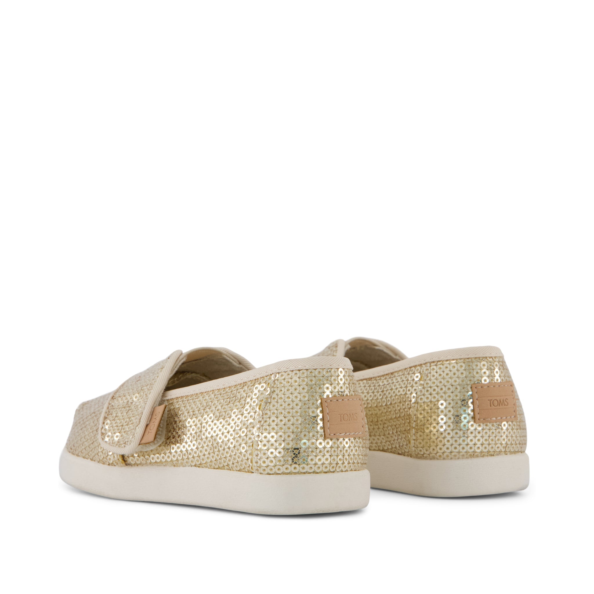 Alpargata Classic Toddler Shoe - Champagne Mini Sequins Back View