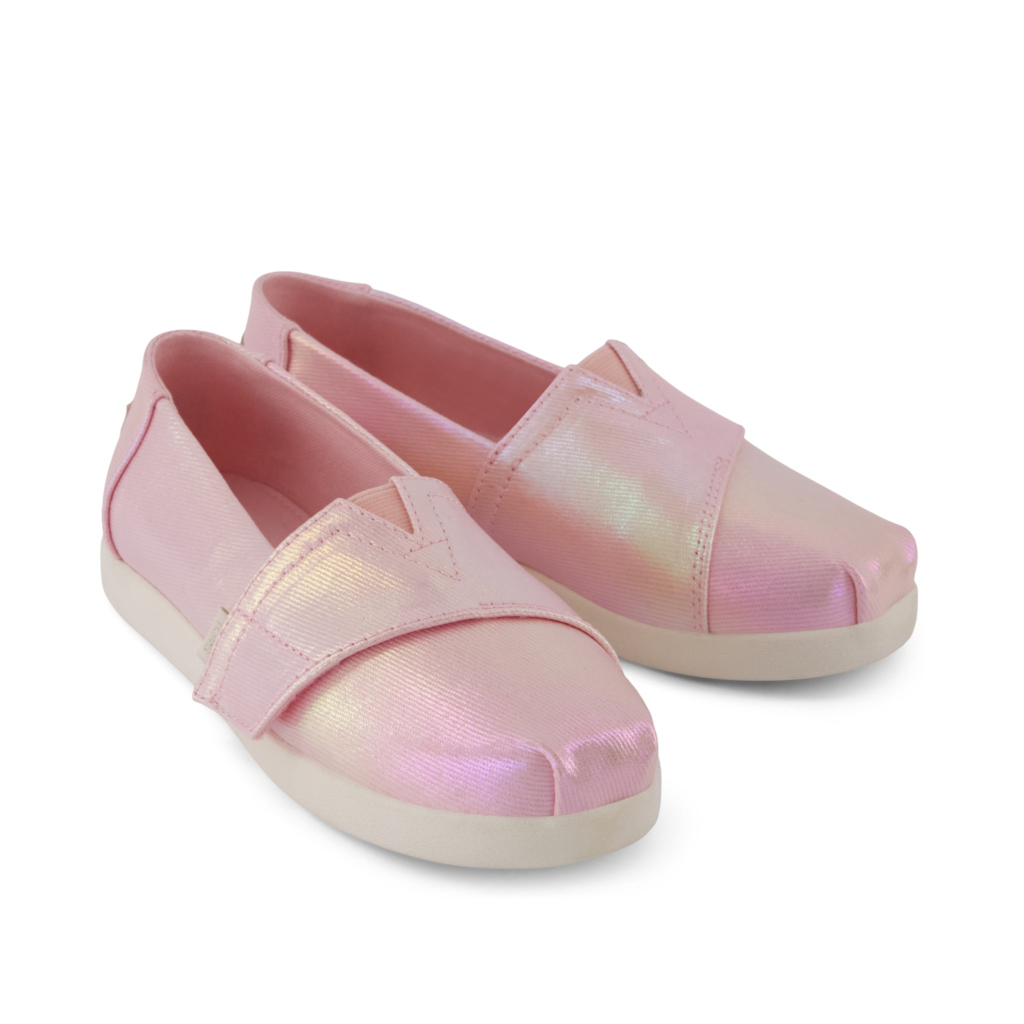 Alpargata Classic Kids Shoe - Pink Quartz Iridescent Twill Front View